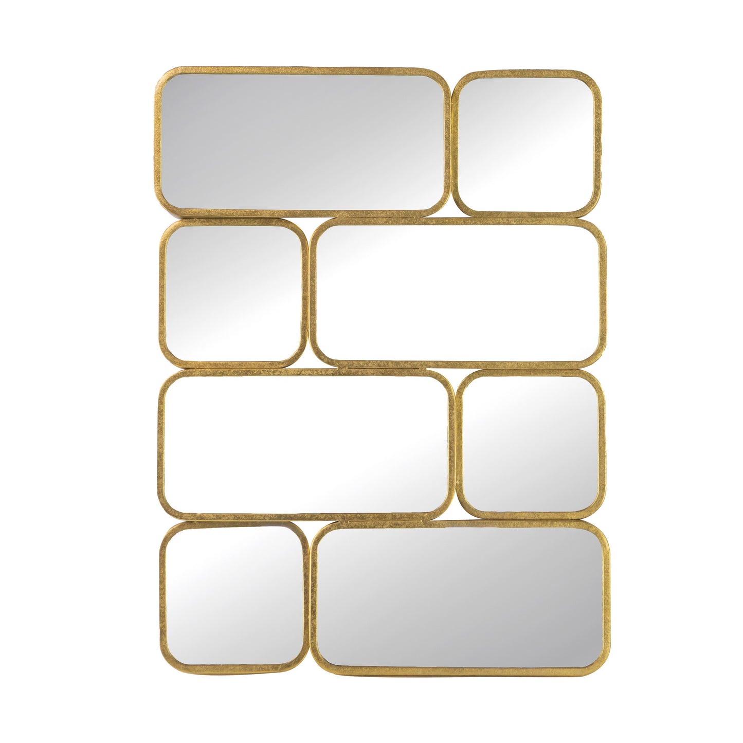 32 Inch Luxury Wall Decor Mirror 8 Gold Finished Curved Metal Frames