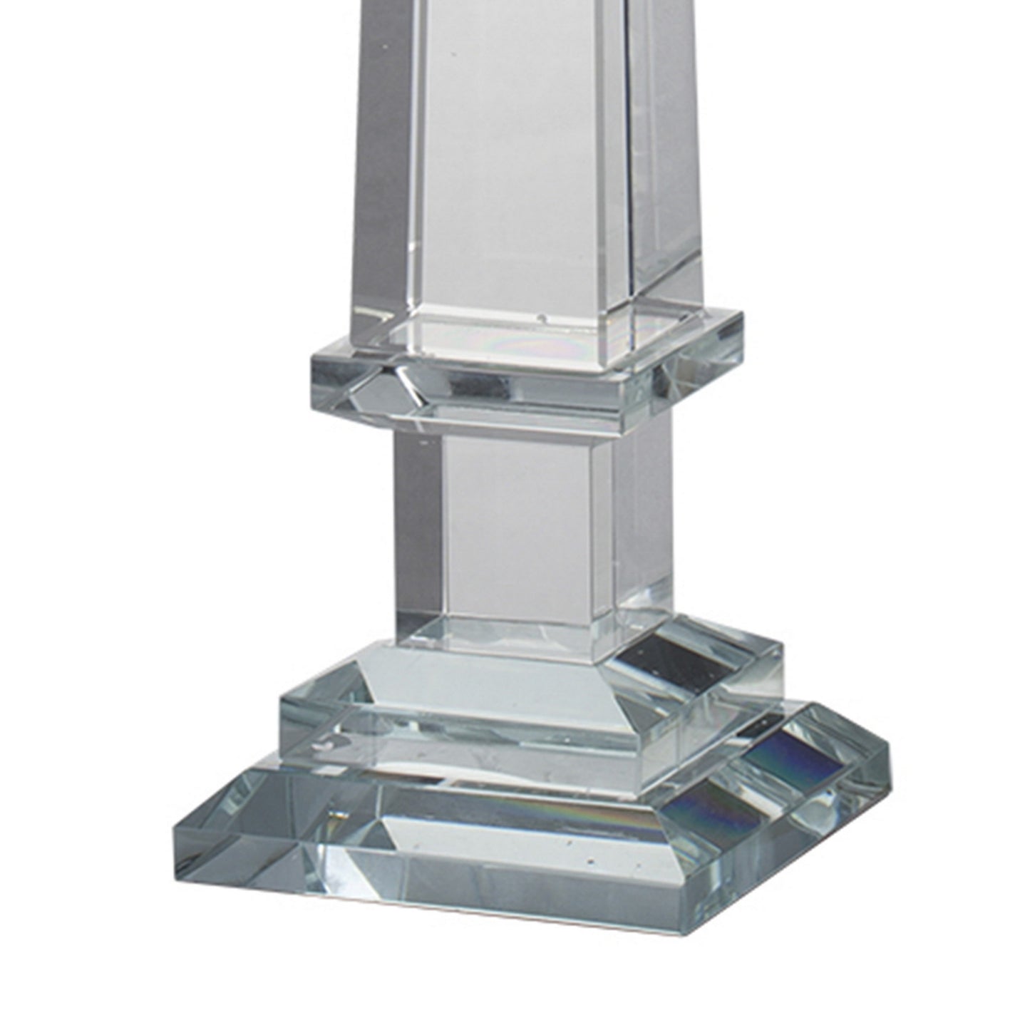20 Inch Glass Tabletop Obelisk Accent Decor Modern Aesthetic Large Size