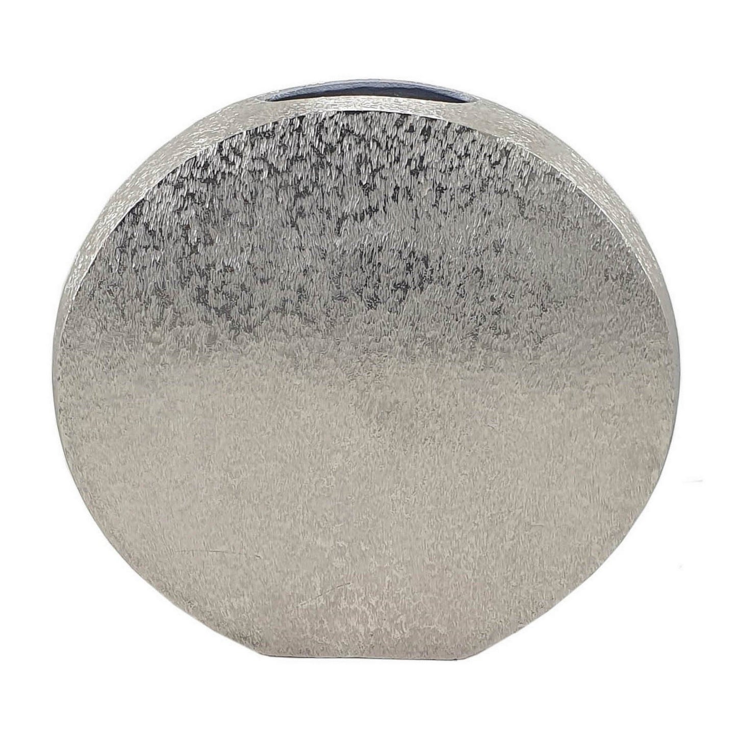 15 Inch Modern Decorative Vase Round Silver Finished Aluminum Frame