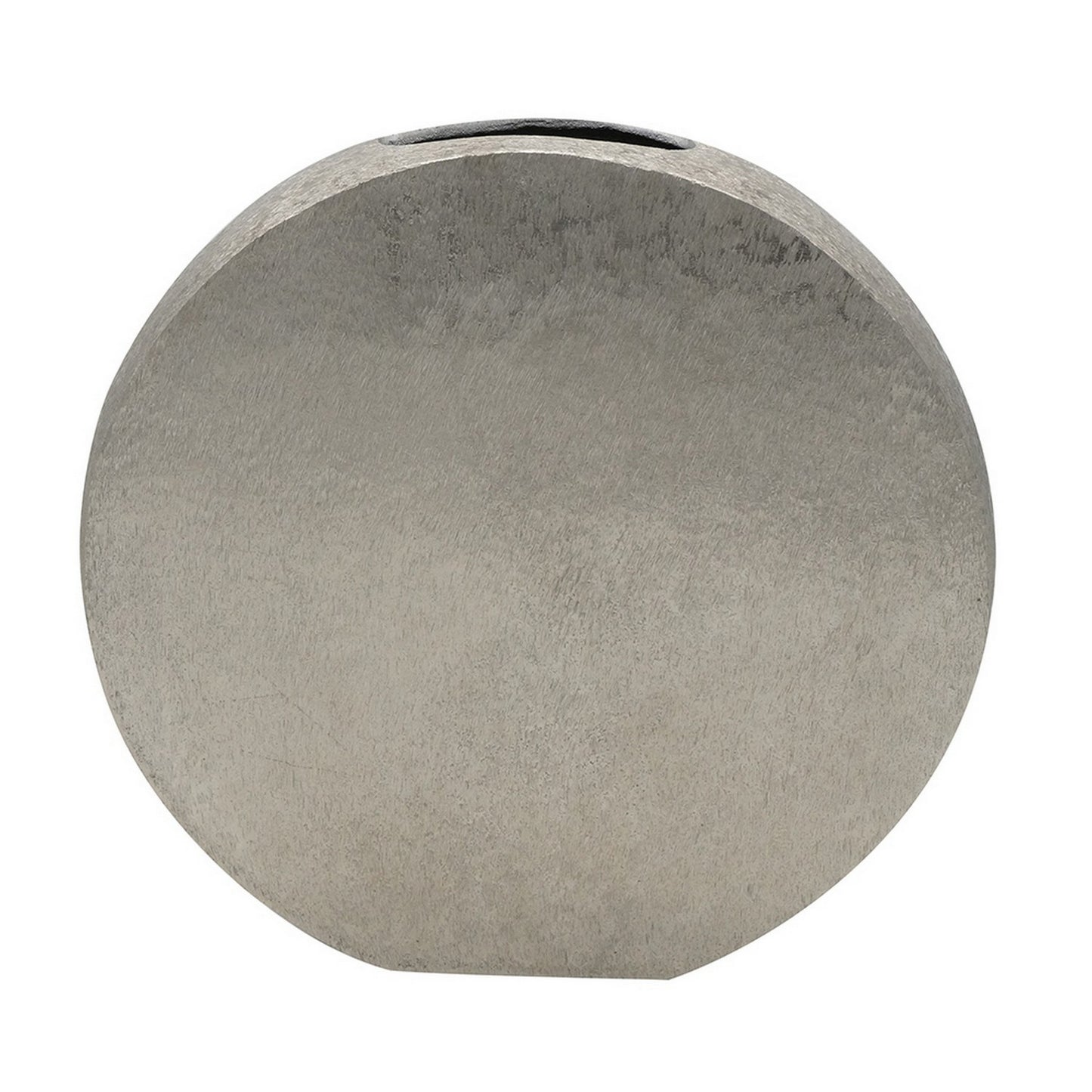 15 Inch Modern Decorative Vase Round Silver Finished Aluminum Frame