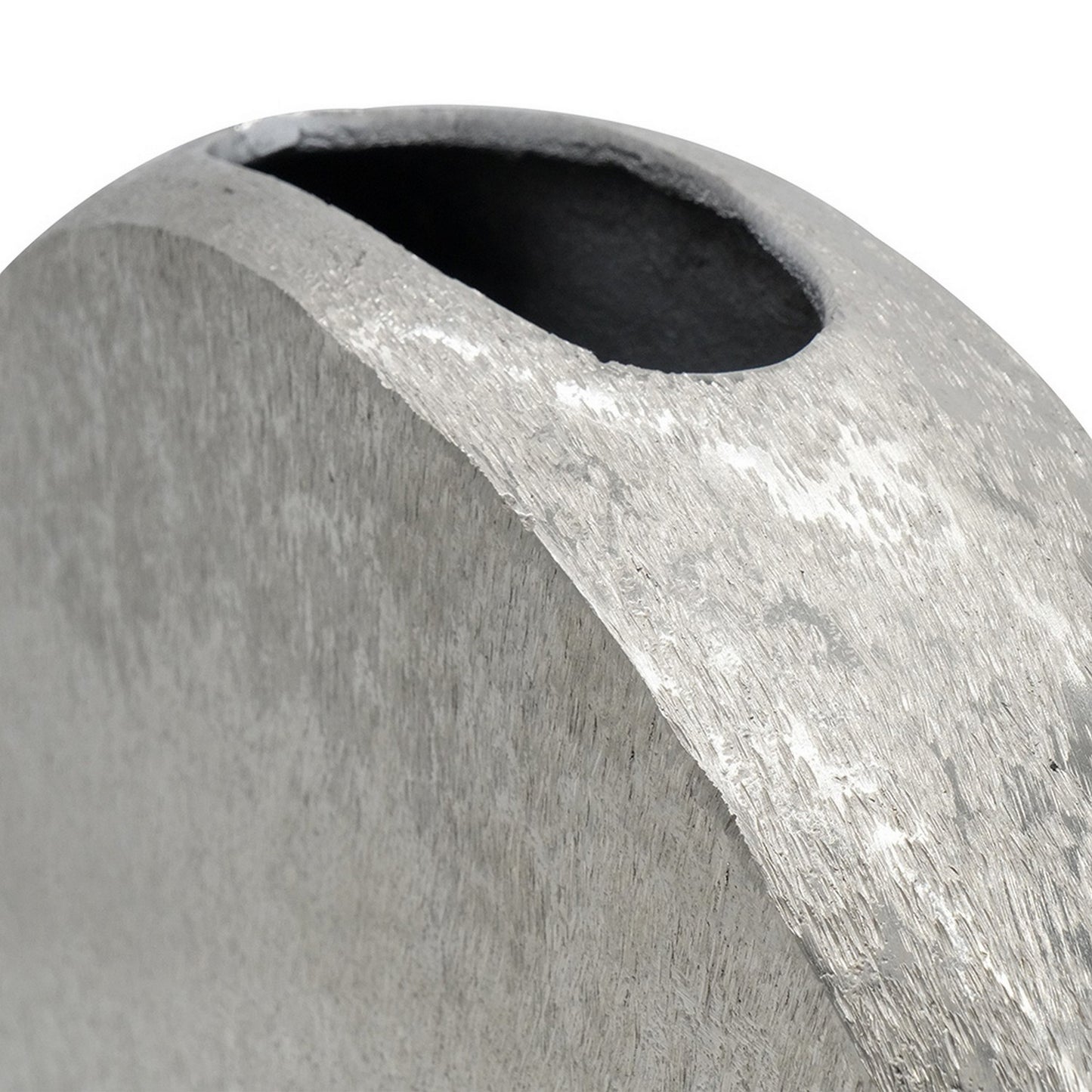 15 Inch Modern Decorative Vase Round Silver Finished Aluminum Frame