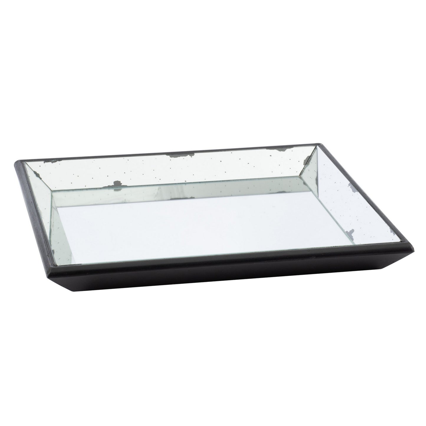 Inez 20 Inch Decorative Glass Tray Silver Mirrored Wall Hanger Medium