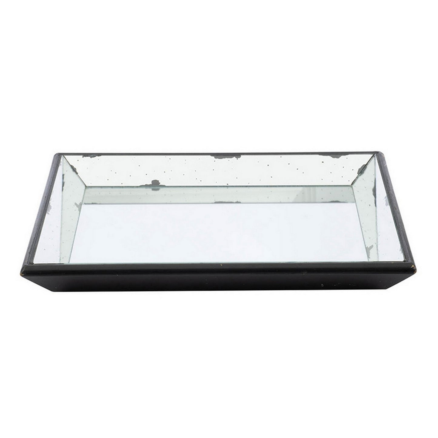 Inez 20 Inch Decorative Glass Tray Silver Mirrored Wall Hanger Medium
