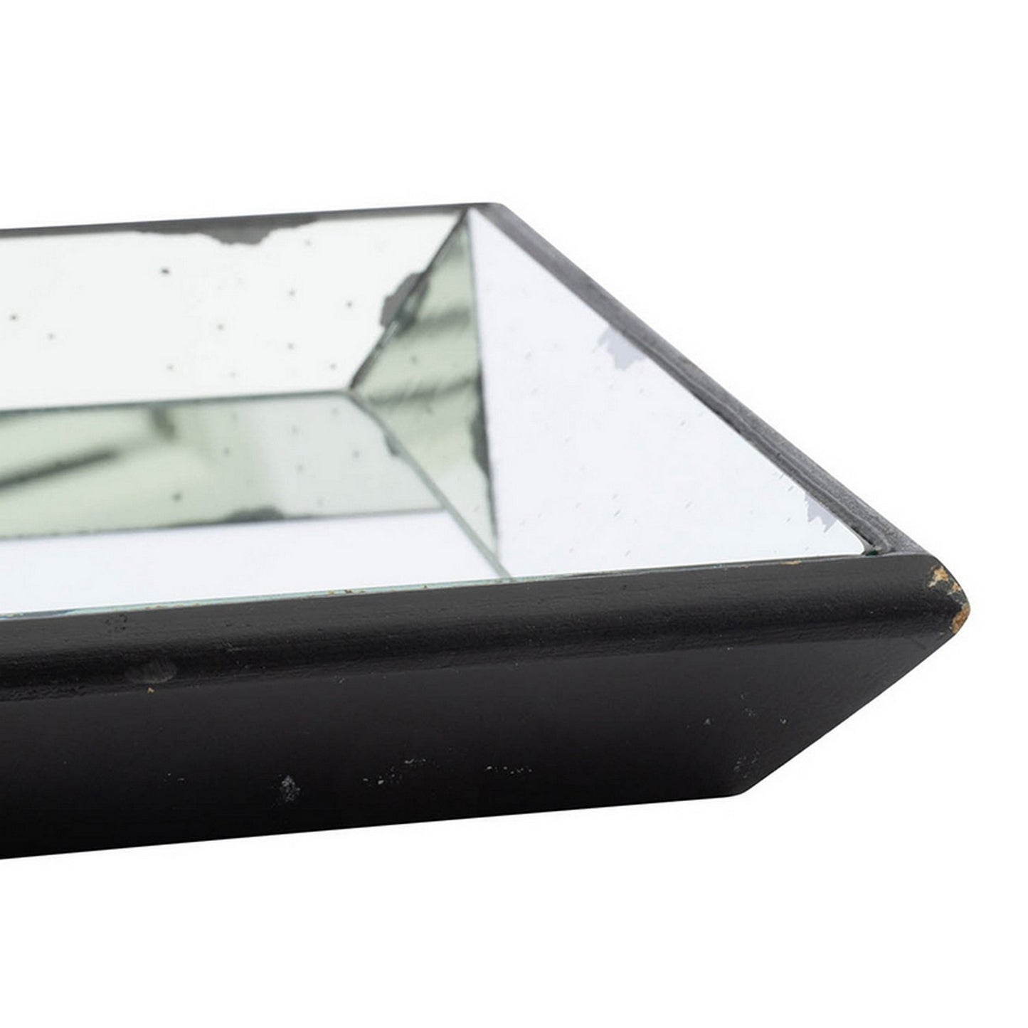 Inez 20 Inch Decorative Glass Tray Silver Mirrored Wall Hanger Medium