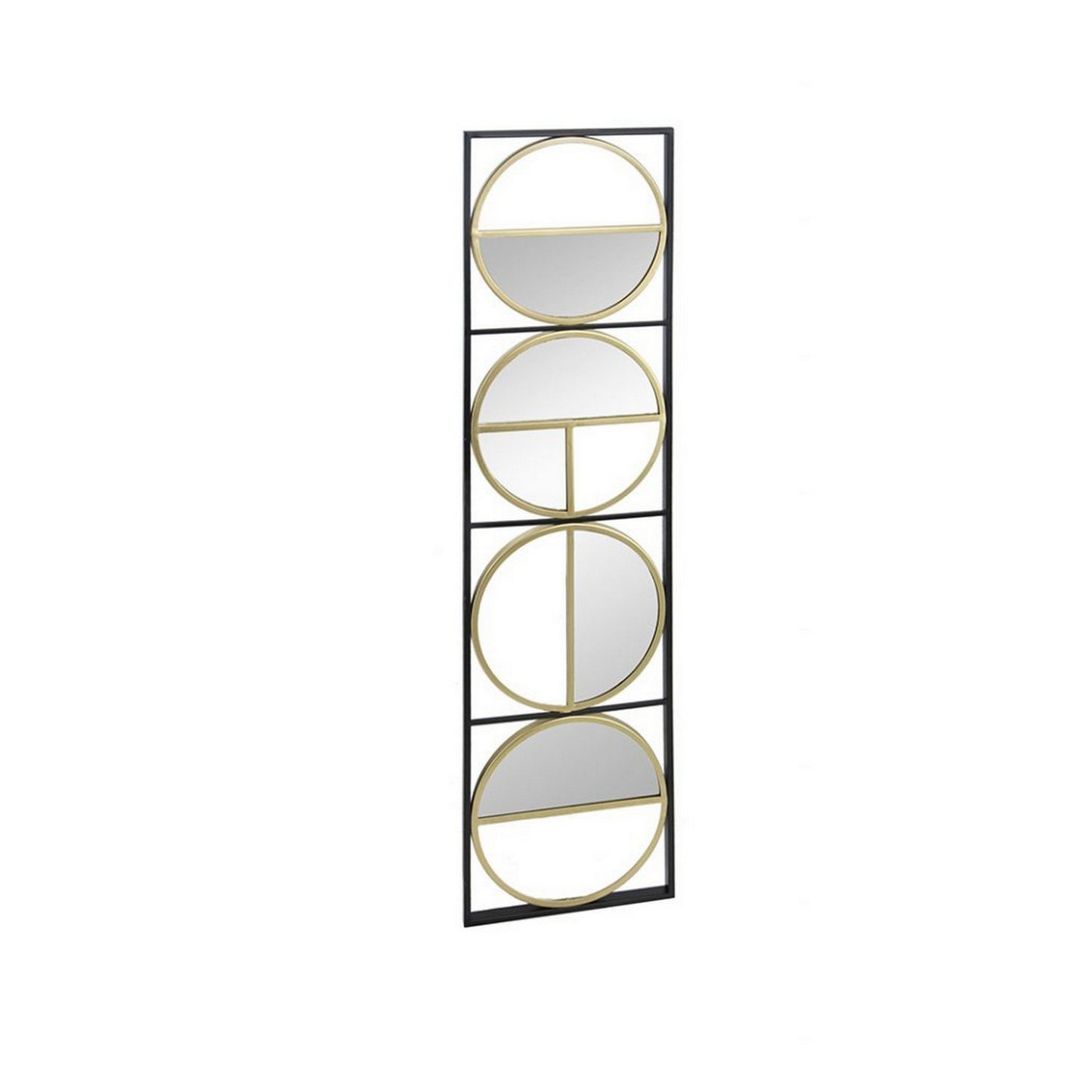47 Inch Modern Wall Decor With 4 Varied Round Mirrors Black Metal Frame