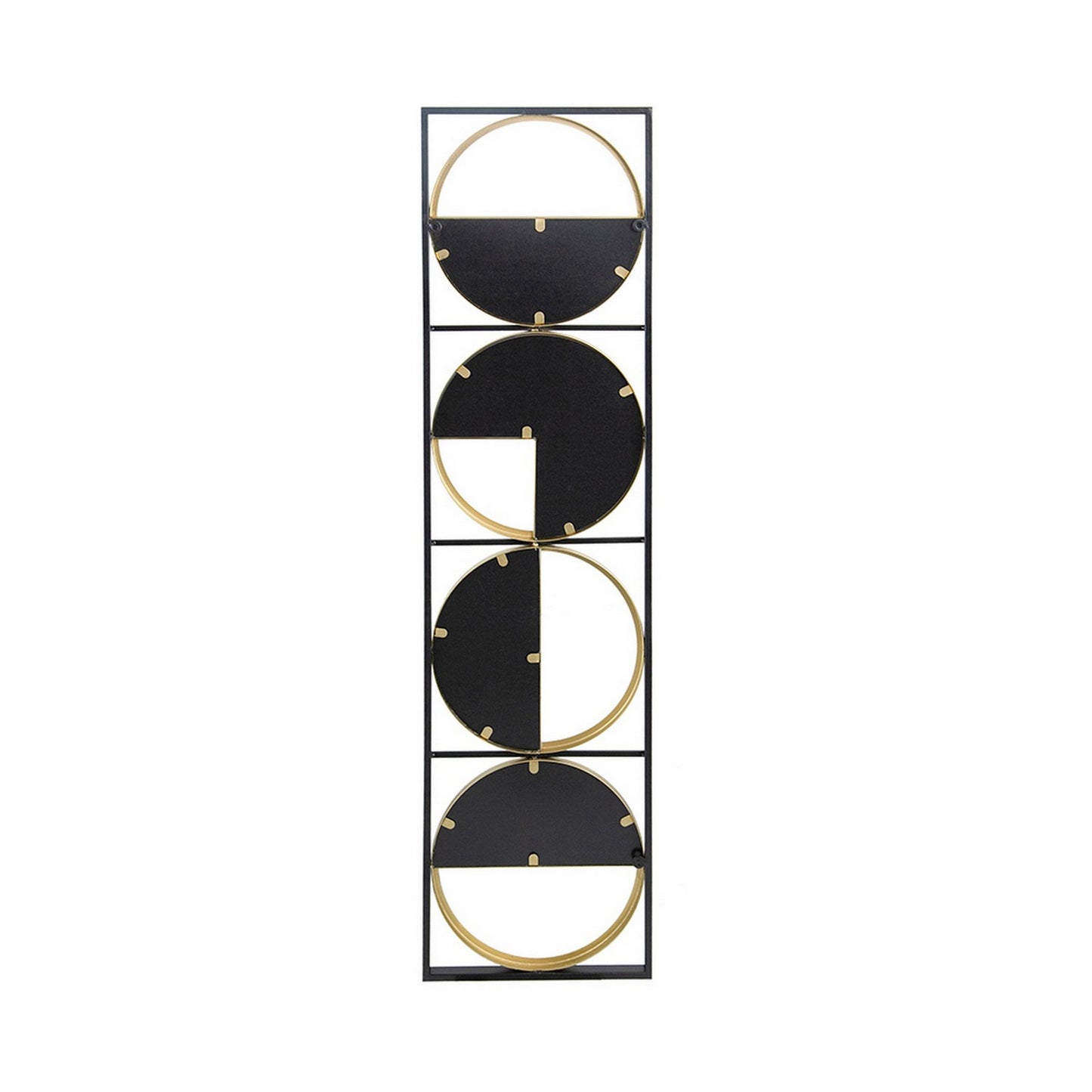 47 Inch Modern Wall Decor With 4 Varied Round Mirrors Black Metal Frame