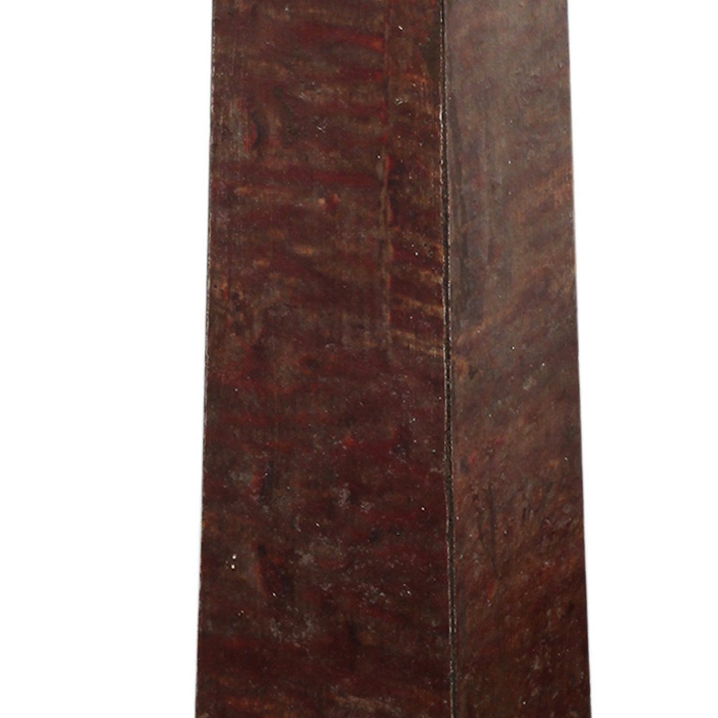 21 Inch Pillar Candle Holder Tapered Block Pedestal Dark Brown Wood