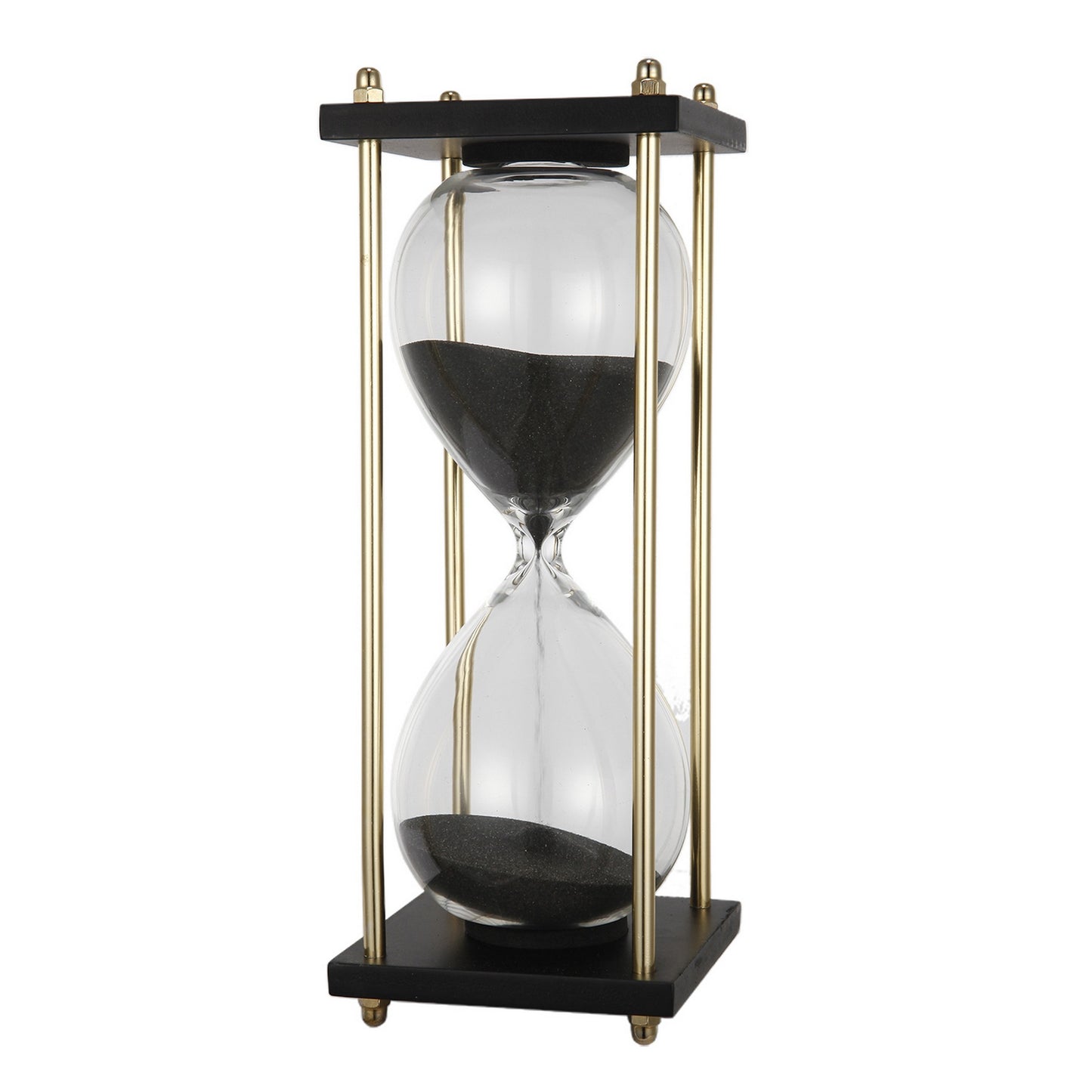 4 Inch Artistic Hourglass Accent Decoration Stylish Black Metal Frame