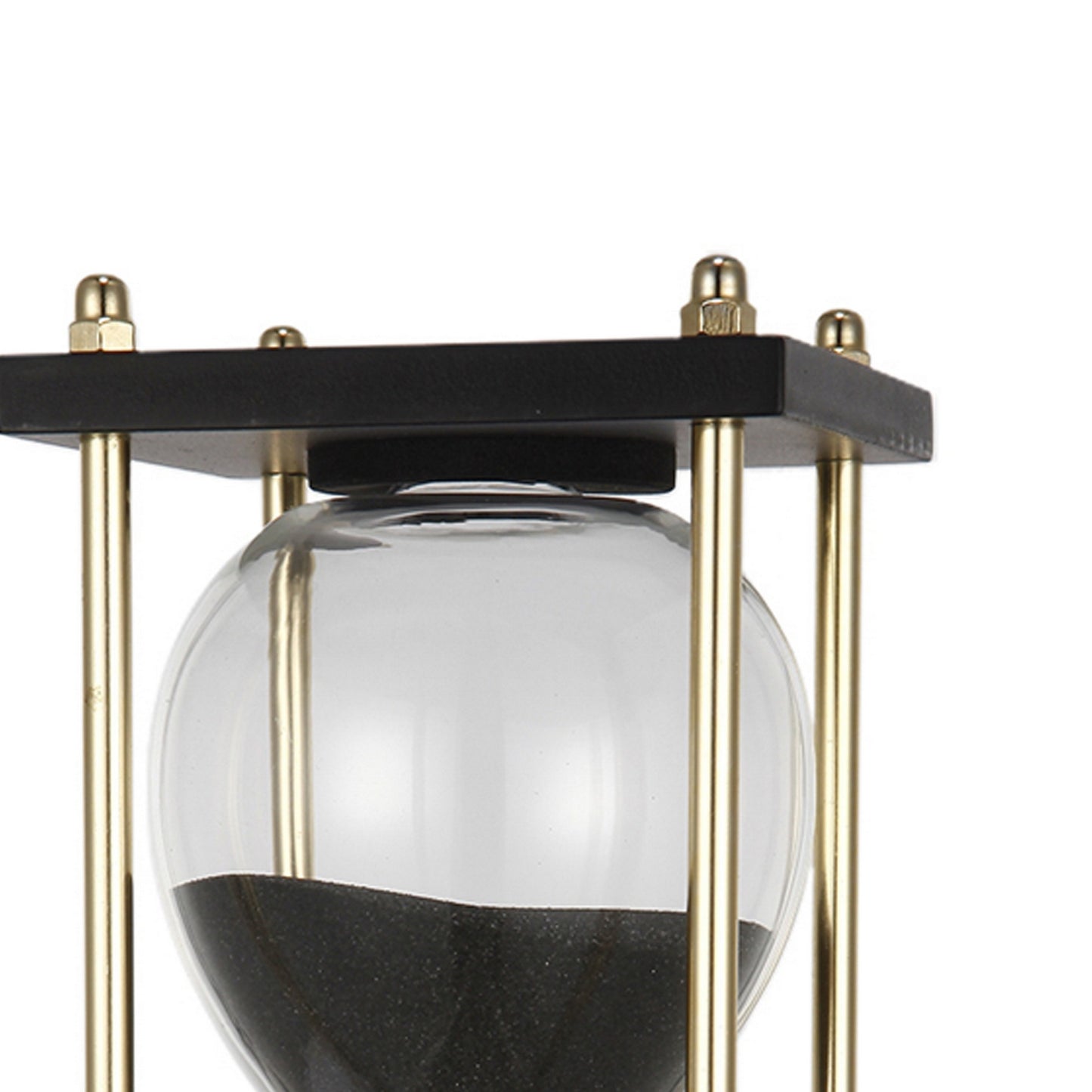 4 Inch Artistic Hourglass Accent Decoration Stylish Black Metal Frame