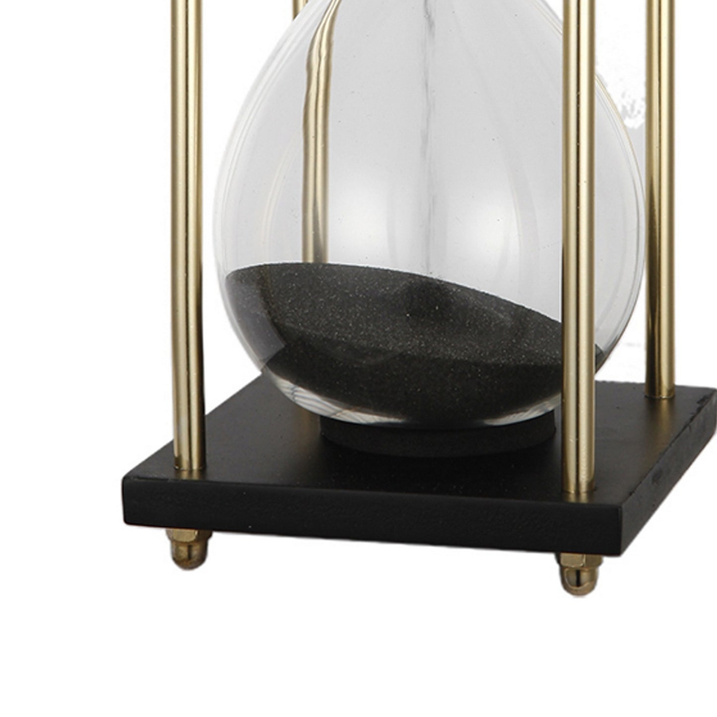 4 Inch Artistic Hourglass Accent Decoration Stylish Black Metal Frame