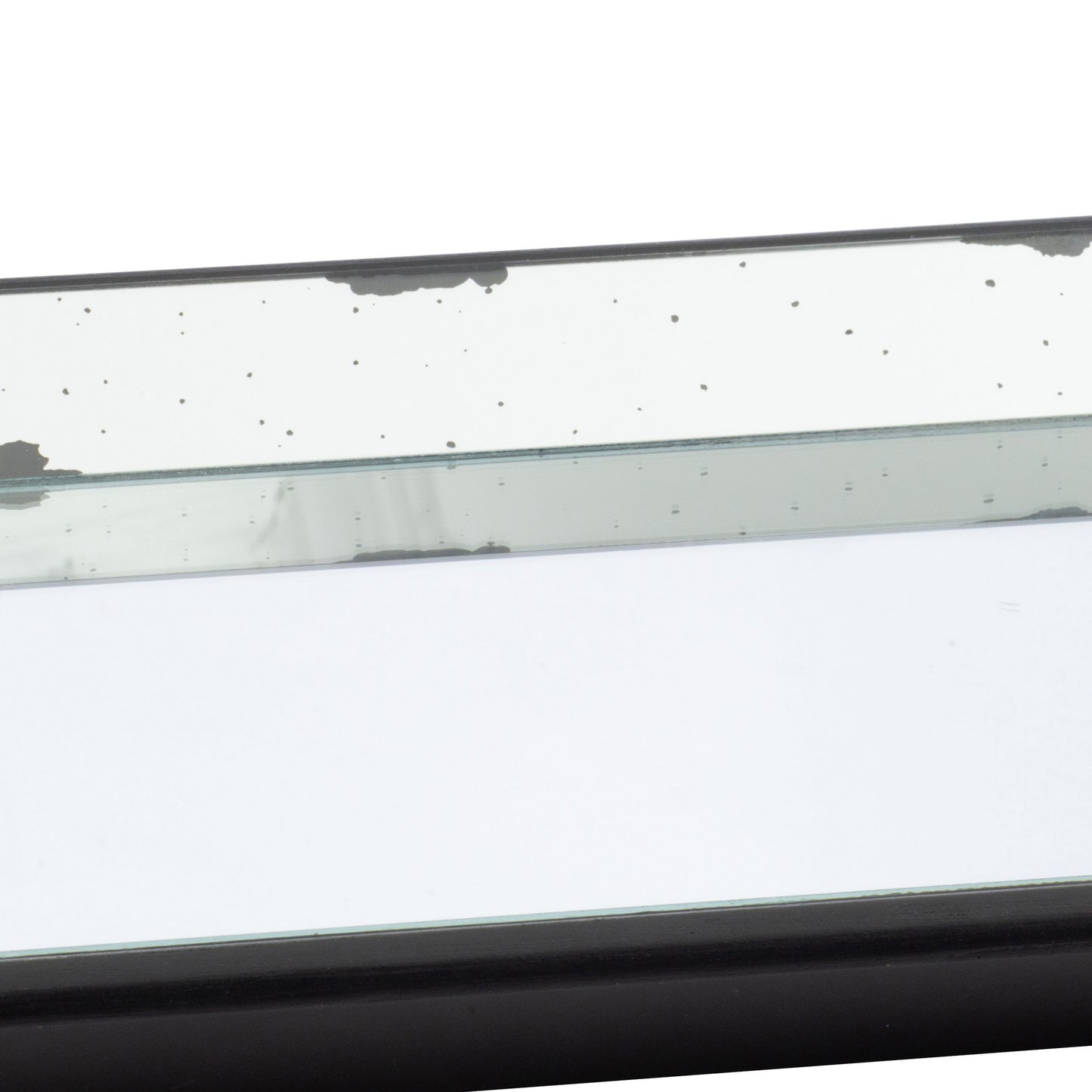 24 Inch Square Decorative Tray With Mirrored Surface Modern Style Black