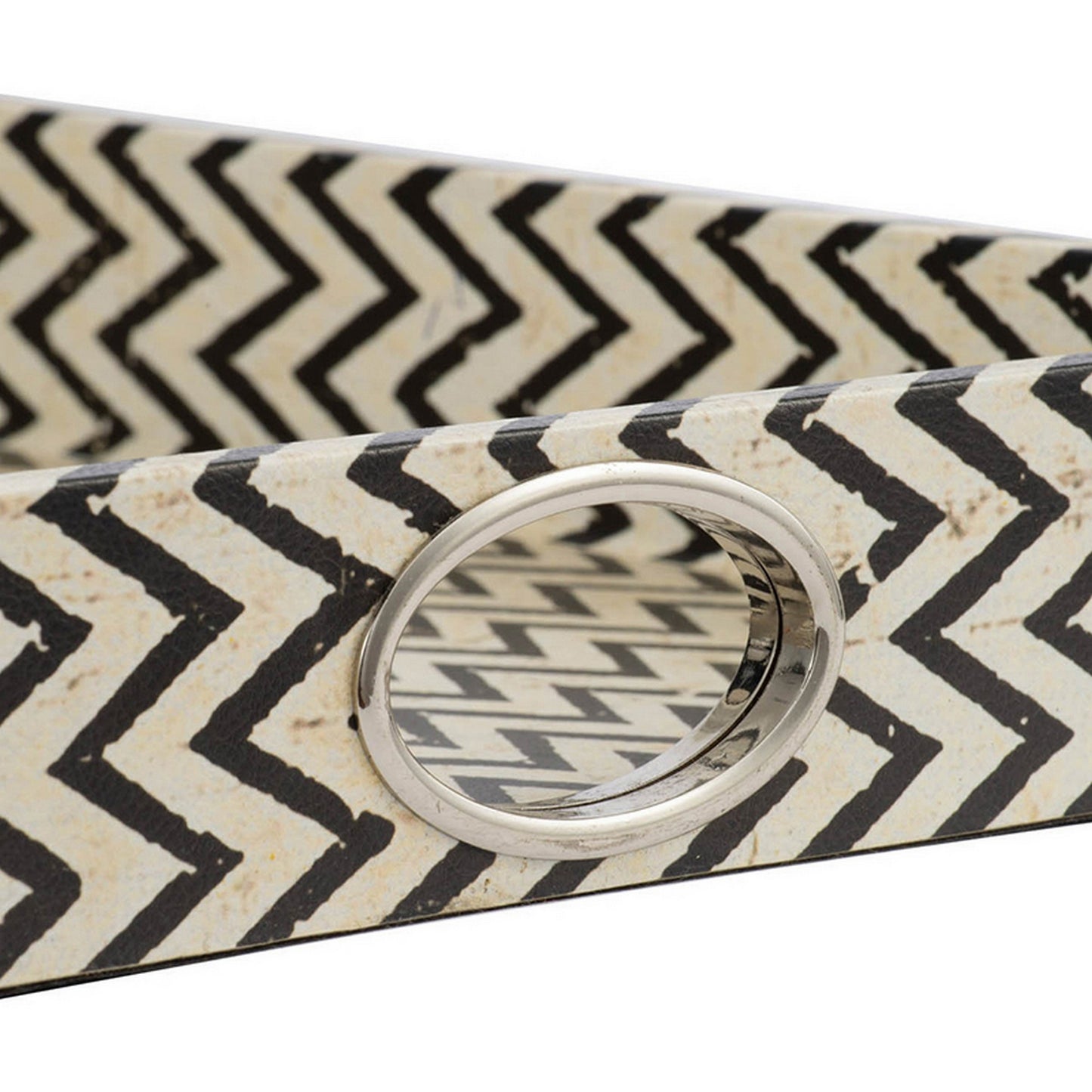 25 Inch Decorative Black White Wood Trays Art Deco Geometric Set Of 2