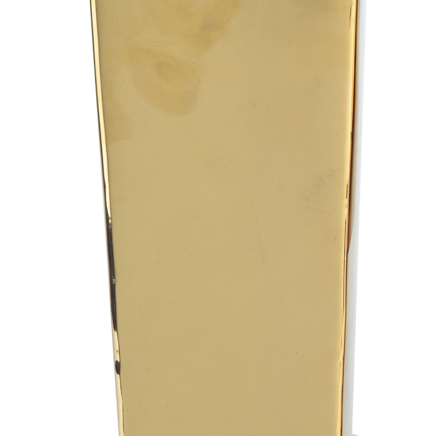 9 Inch Modern Bookends, Gold Tone Ceramic, Question and Exclamation Mark