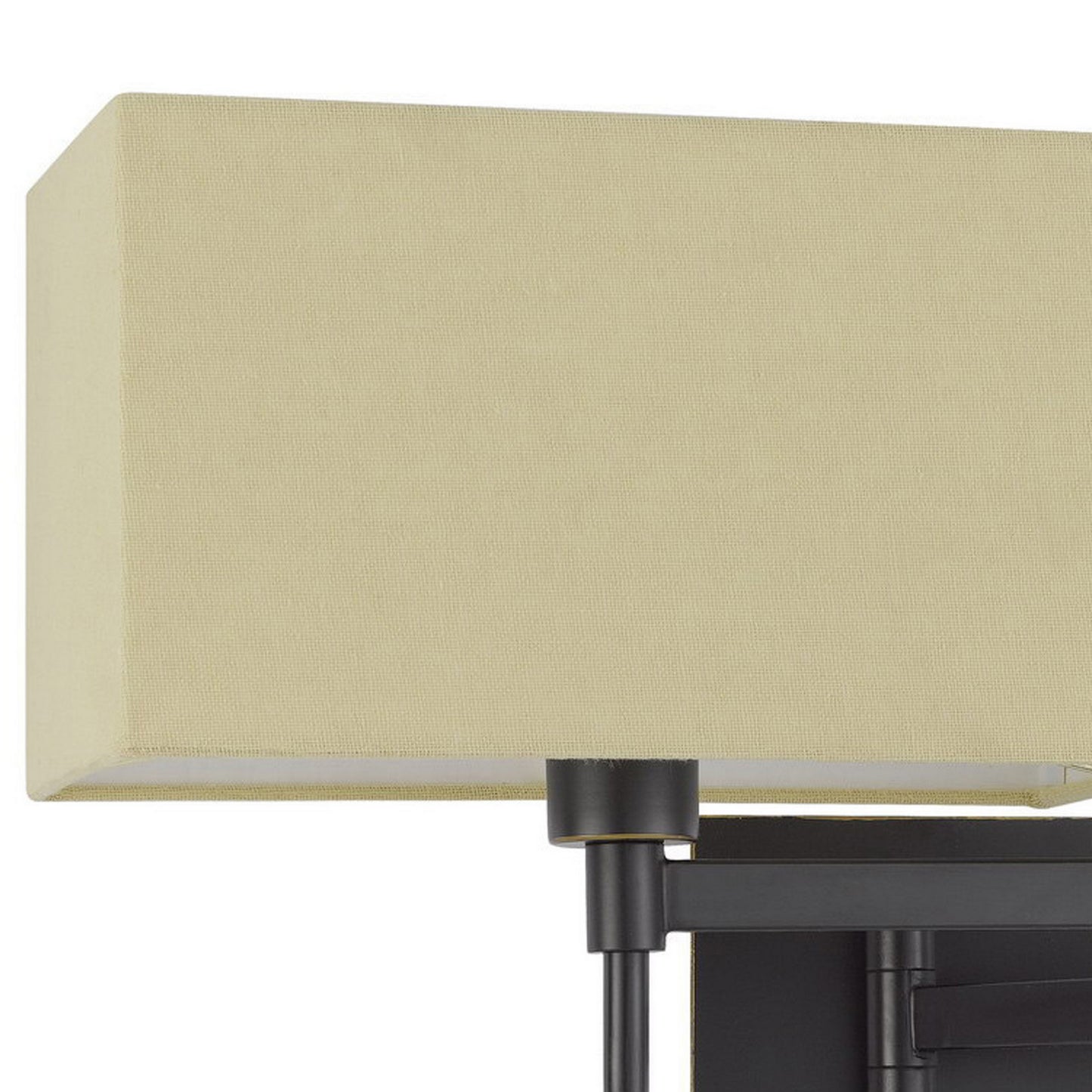 Nash 26 Inch Wall Lamp Hardback Ivory Fabric Shade Bronze Color Swing Arm
