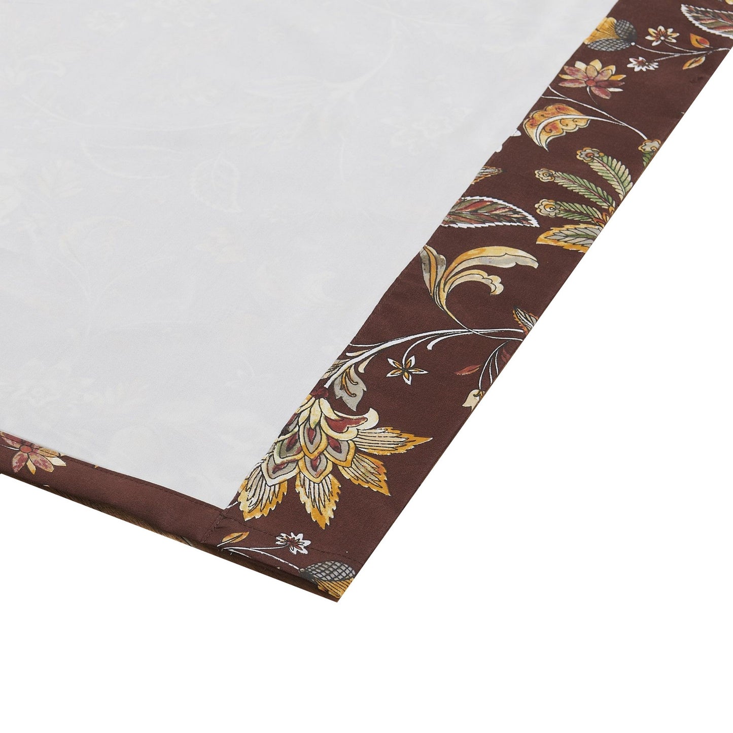 Athens 84 Inch Window Panel Curtain Brown Microfiber Polyester Jacobean