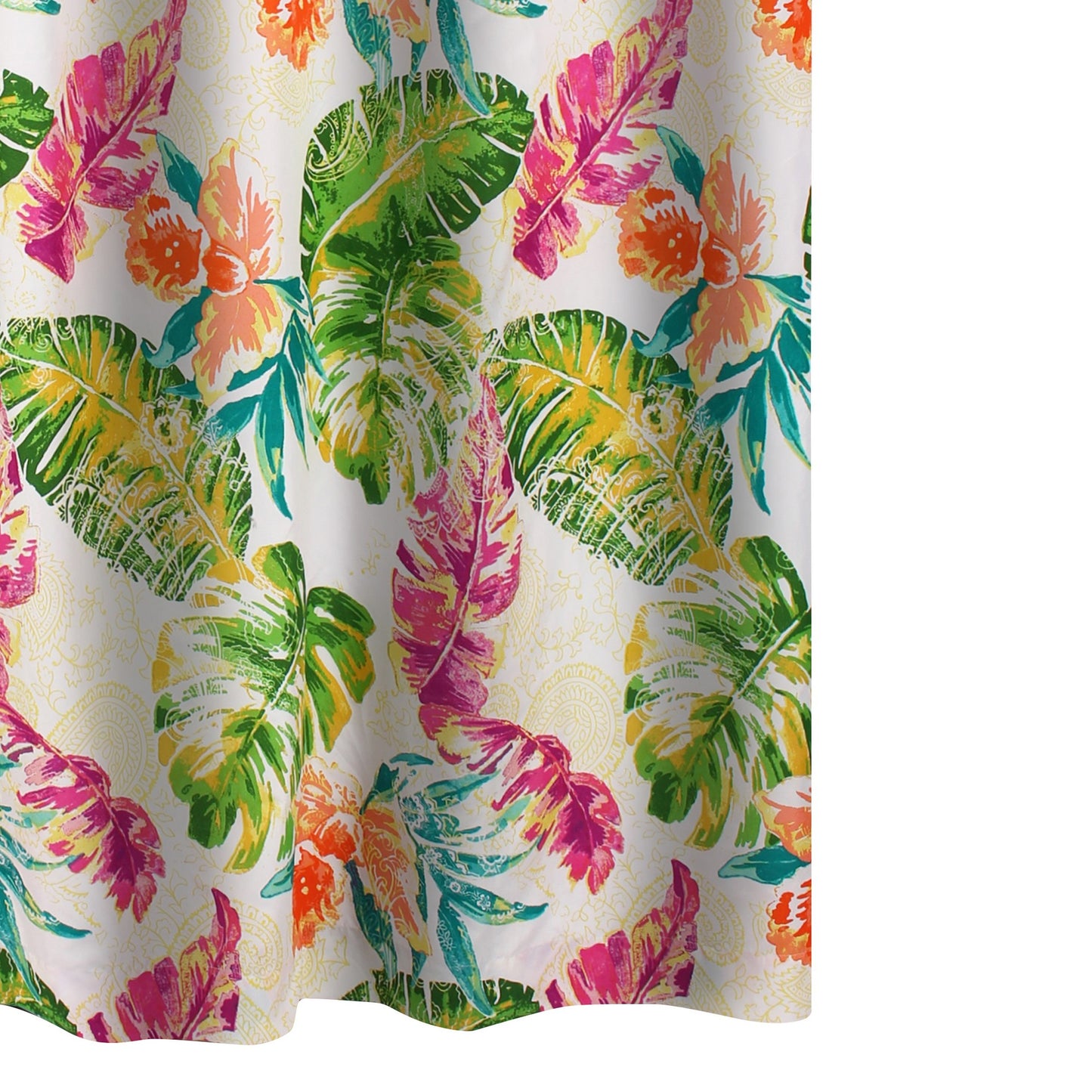 Porto 72 Inch Shower Curtain Tropical Palm Leaves Vibrant Blue And Green