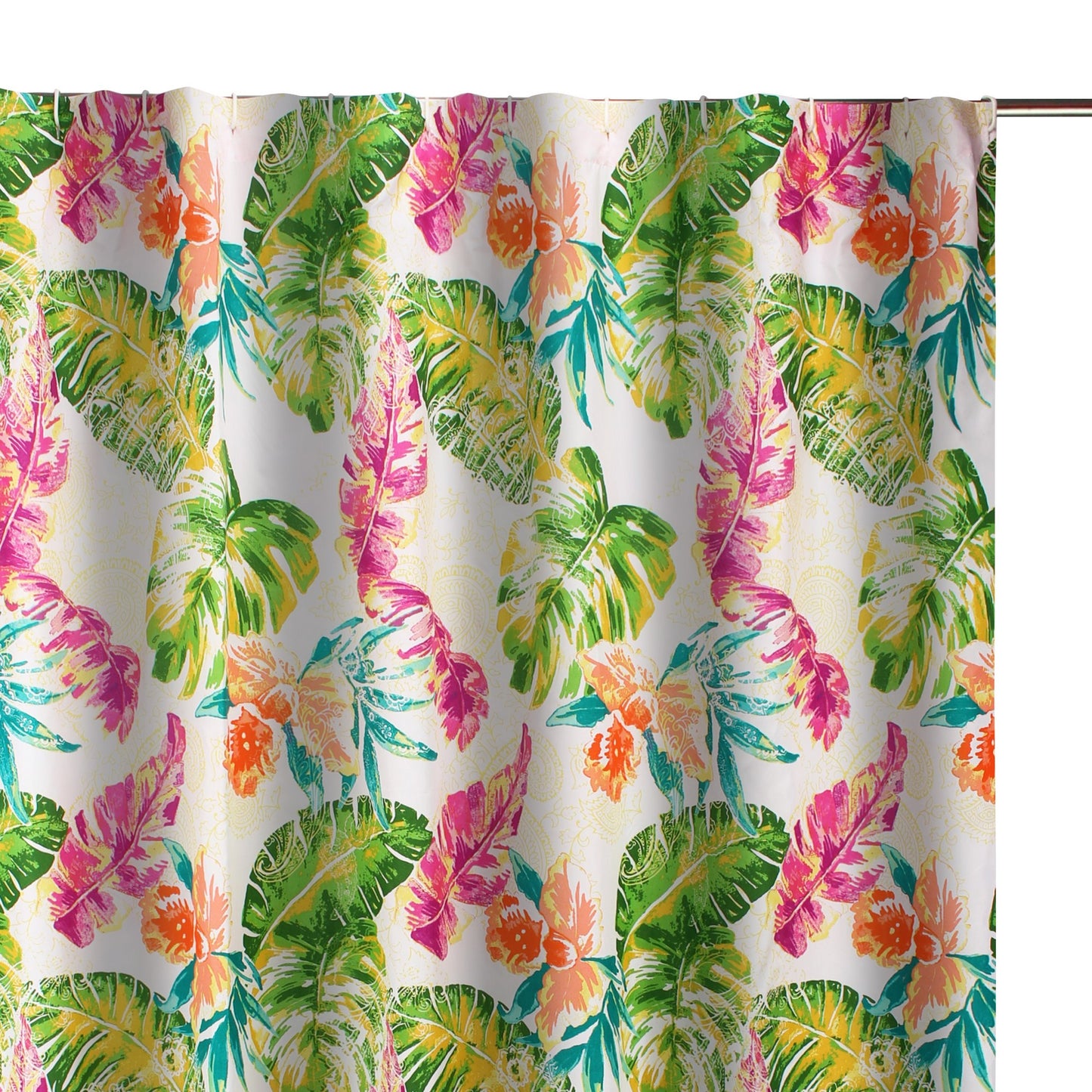 Porto 72 Inch Shower Curtain Tropical Palm Leaves Vibrant Blue And Green