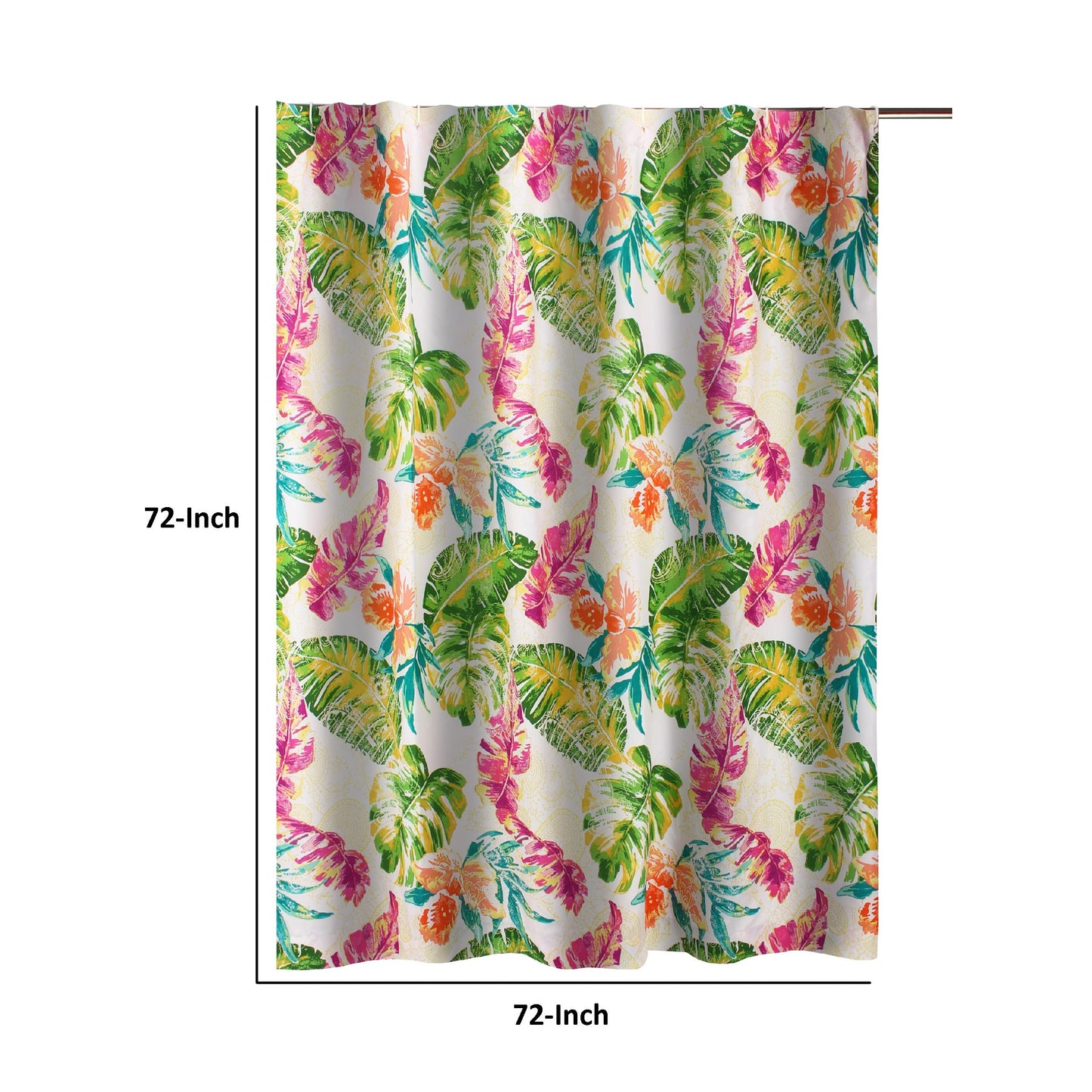 Porto 72 Inch Shower Curtain Tropical Palm Leaves Vibrant Blue And Green
