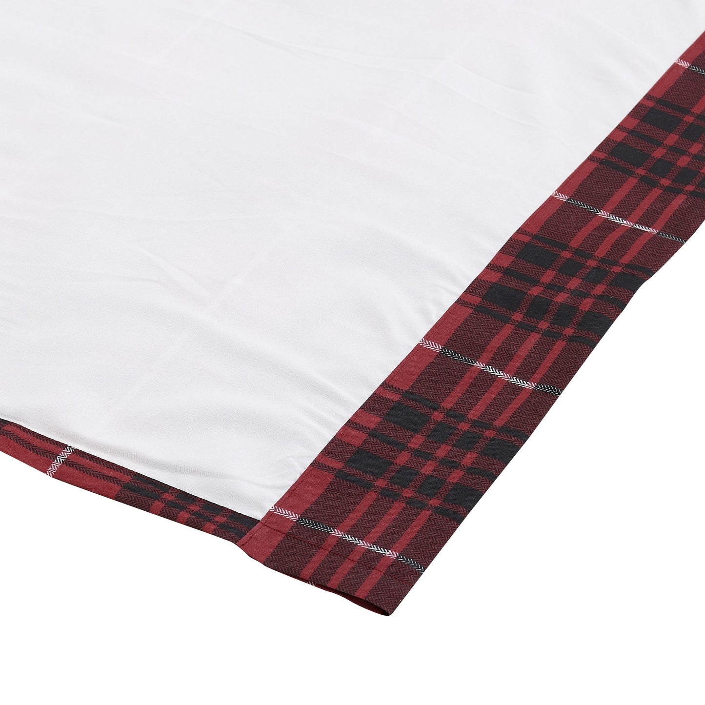 Sofia 84 Inch Bear Panel Curtains Poly Microfiber Red And Black Plaid
