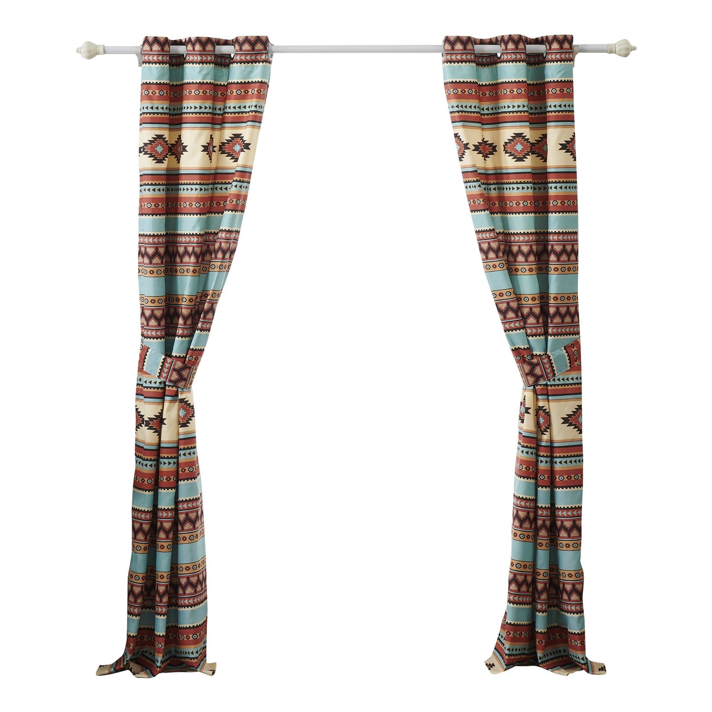Tagus 84 Inch Window Curtains Southwest Motifs Grommets Microfiber