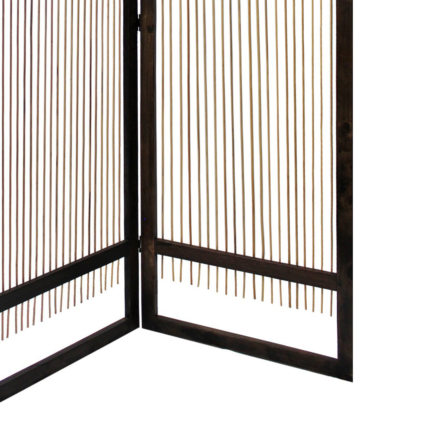 Yetta 72 x 72 Indoor Outdoor Folding Screen Room Divider, Willow, Brown
