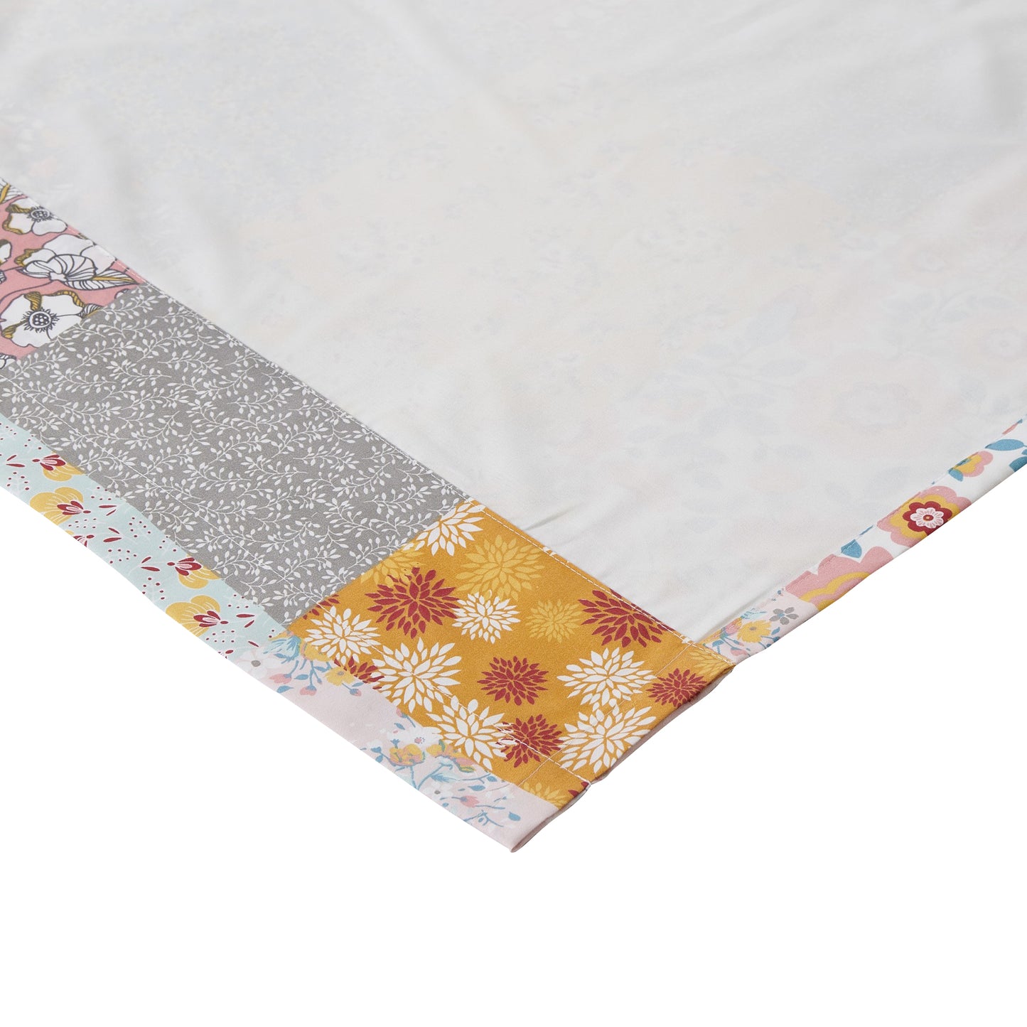 Turin 84 Inch Window Curtains Brushed Microfiber Multicolor Patchwork