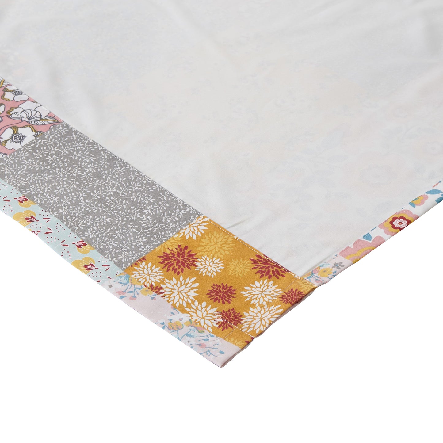 Turin 63 Inch Window Curtains Brushed Microfiber Multicolor Patchwork