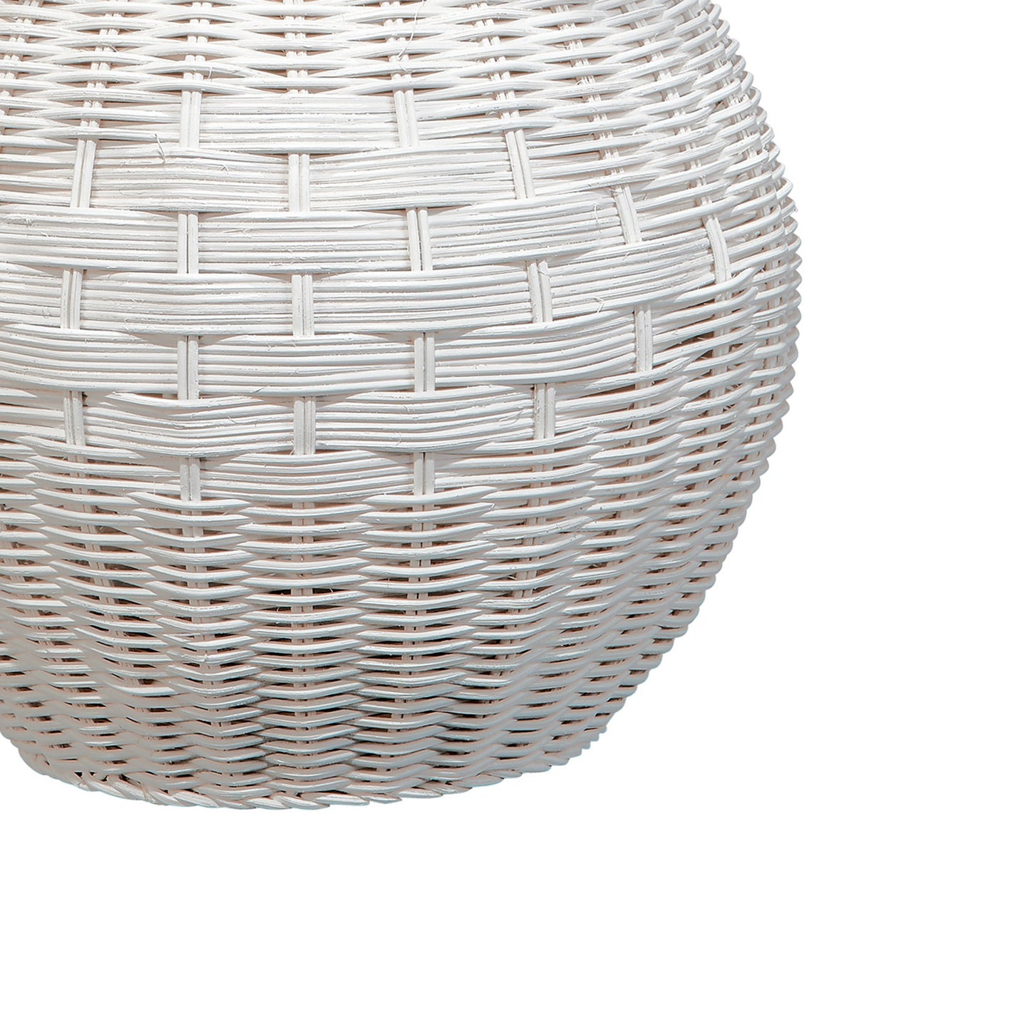 Lee 23 Inch Table Lamp Rattan Woven Inverted Tapered White Shade White