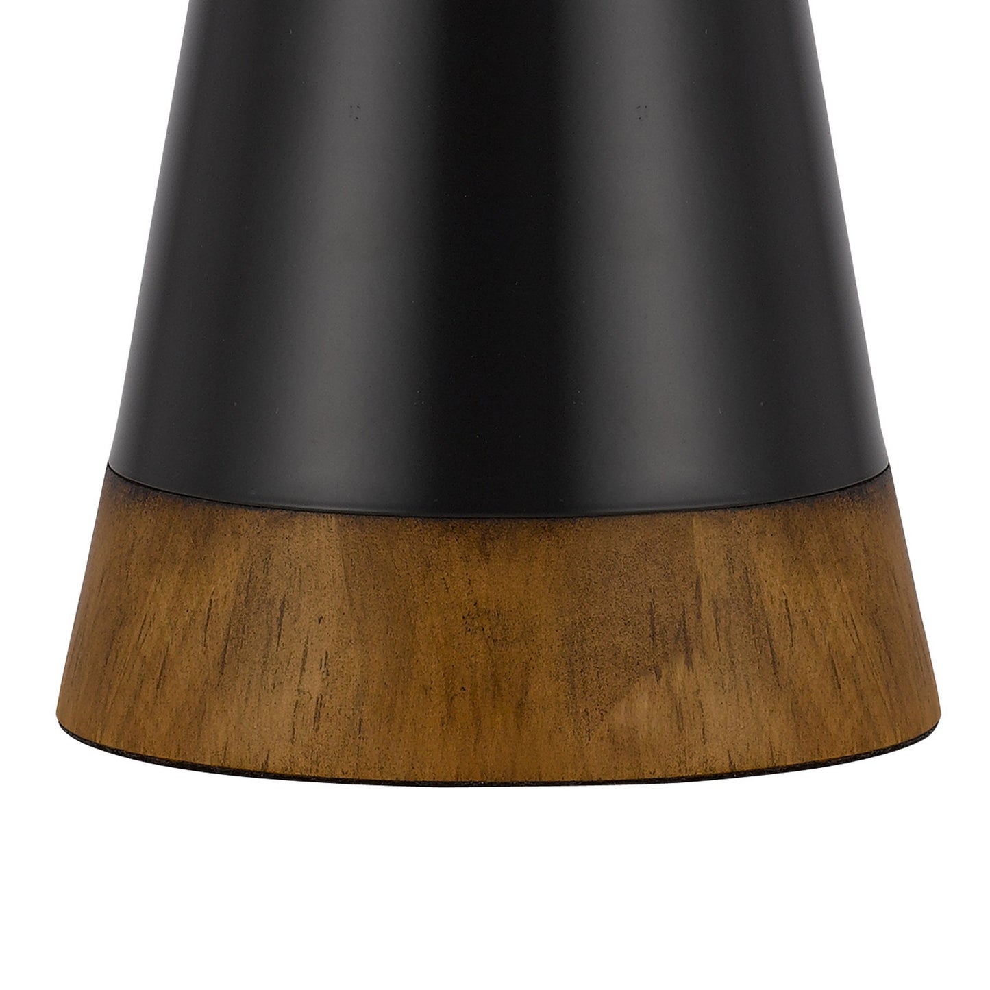 30 Inch 3 Way Table Lamp Beige Mica Shade Rubberwood and Black Metal Body