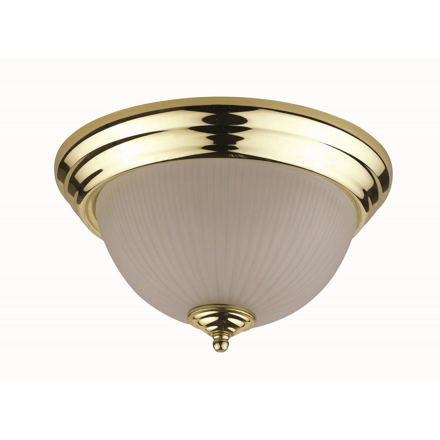 Hoy 13 Inch Ceiling Lamp Glass Dome Shade with Finial Polished Brass Trim