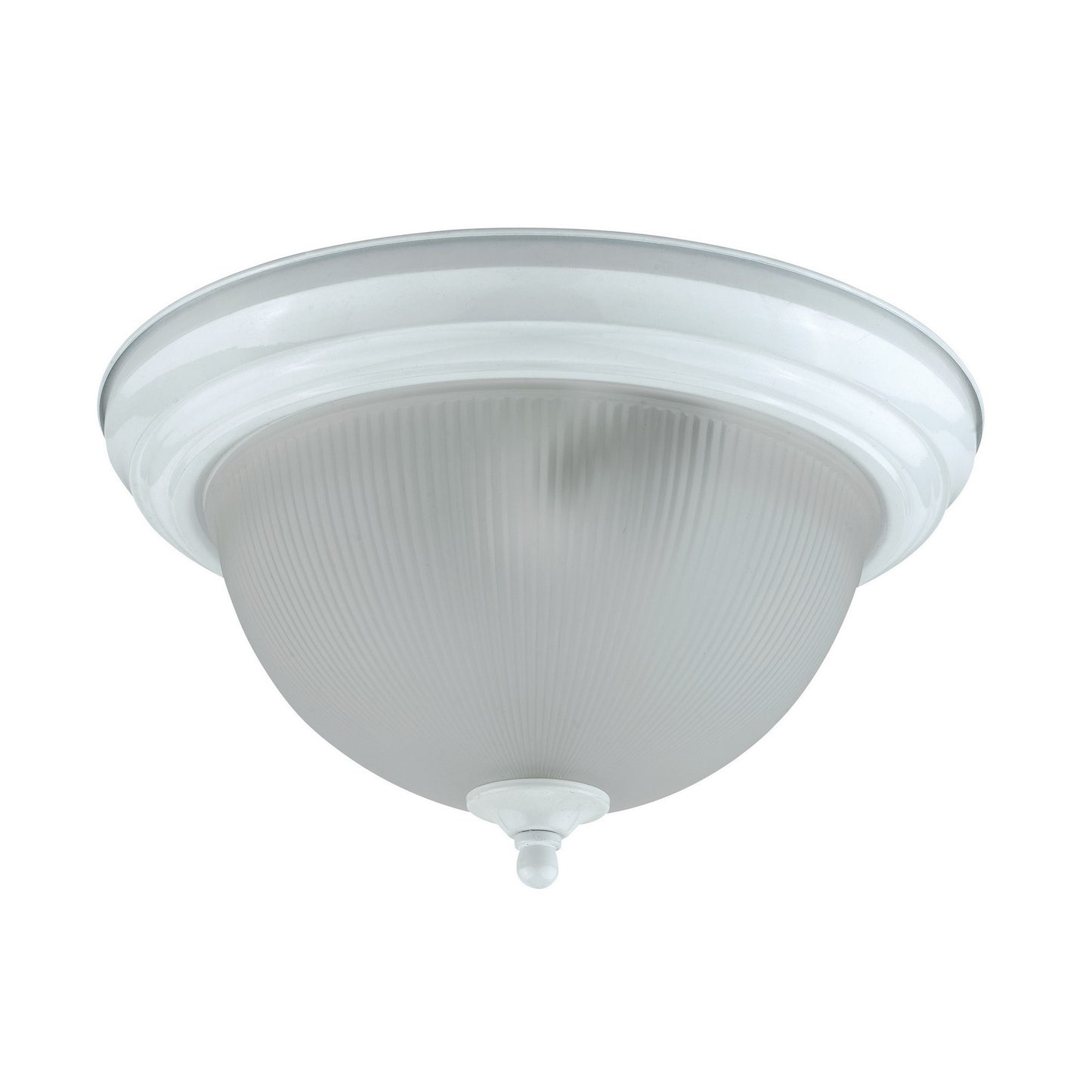 Hoy 11 Inch Ceiling Lamp Glass Dome Shade with Finial Polished White Trim