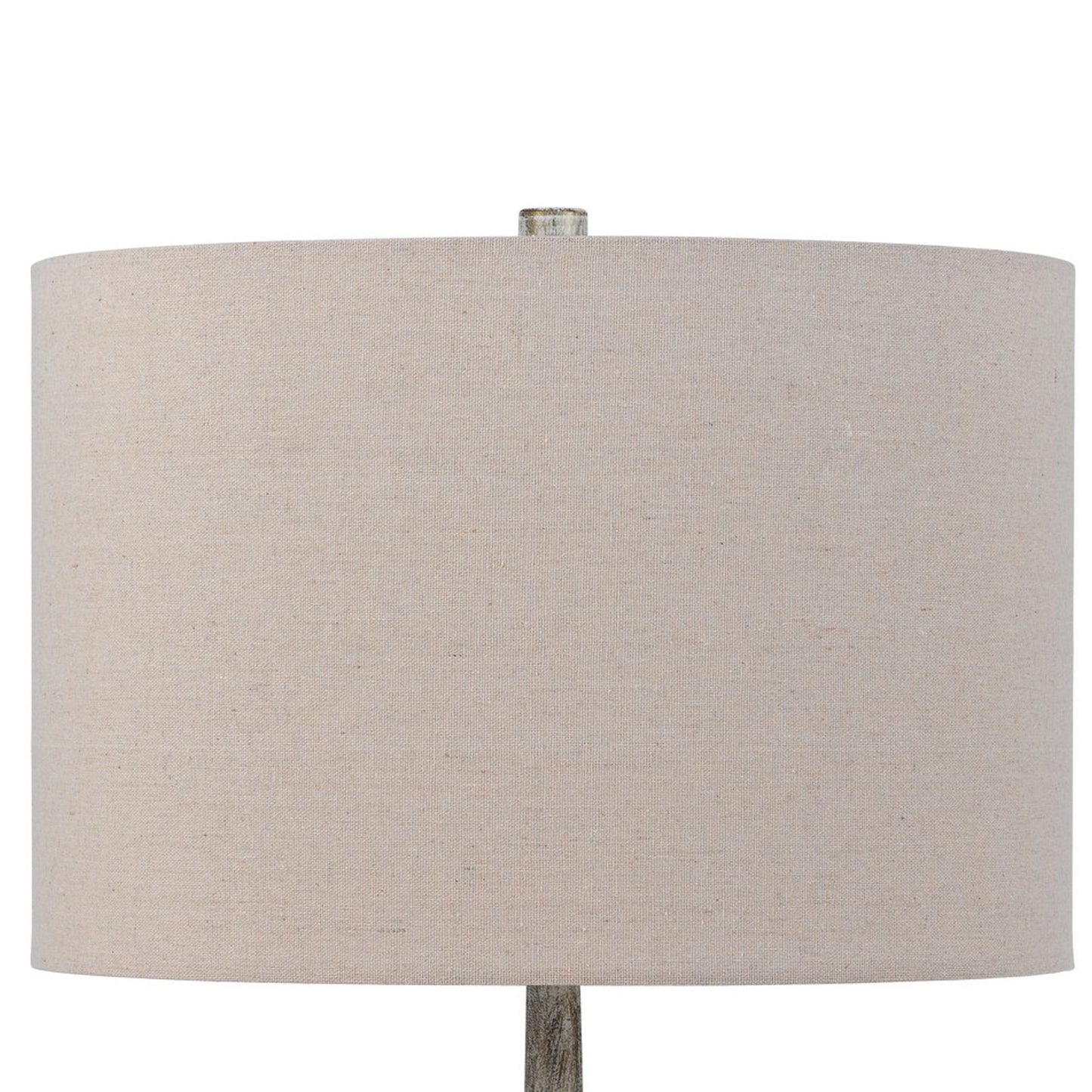 26 Inch Table Lamp Set of 2 Curved Beige Fabric Shade Distressed Gray