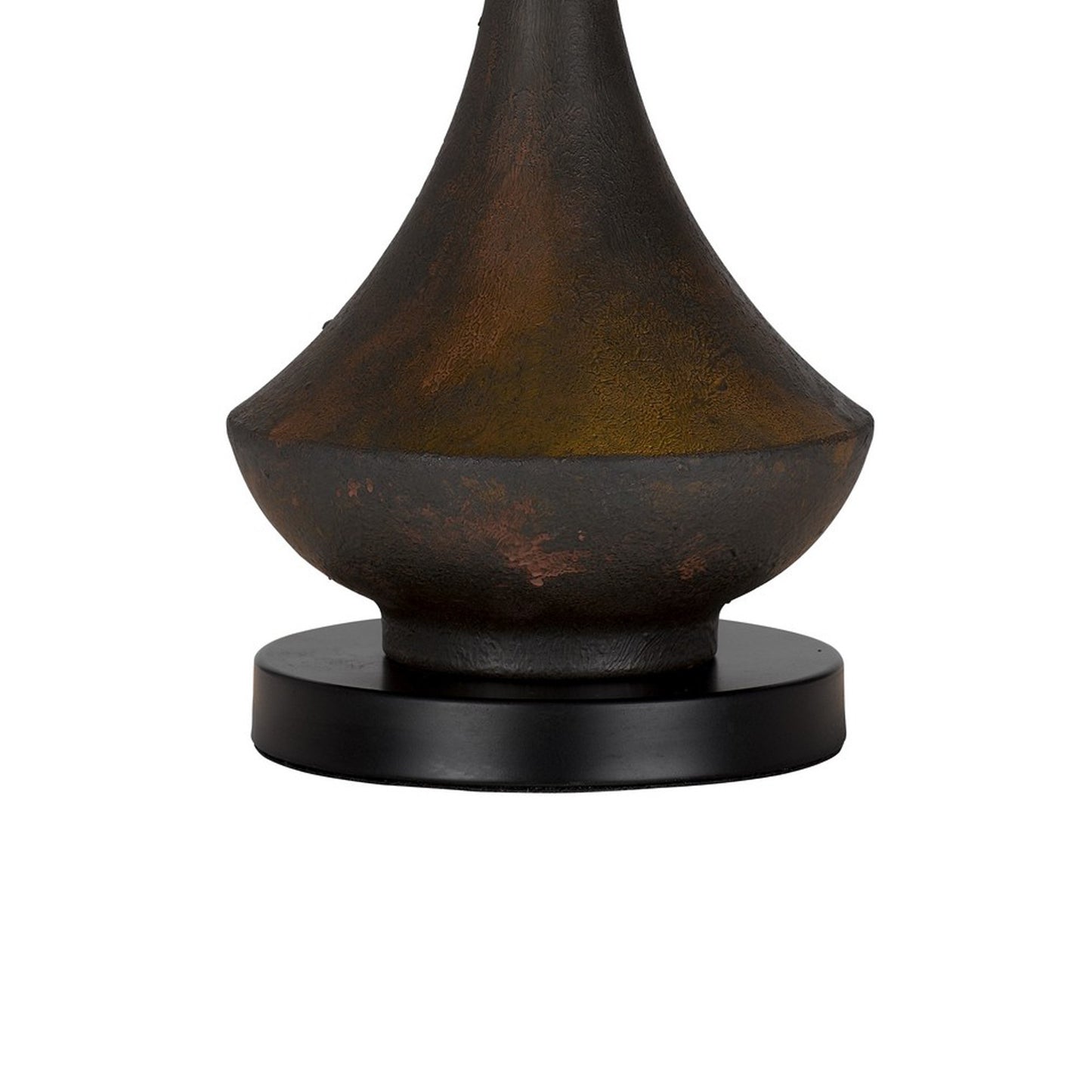 26 Inch Table Lamp Bamboo Woven Stained Green Shade Wicker Trim Bronze