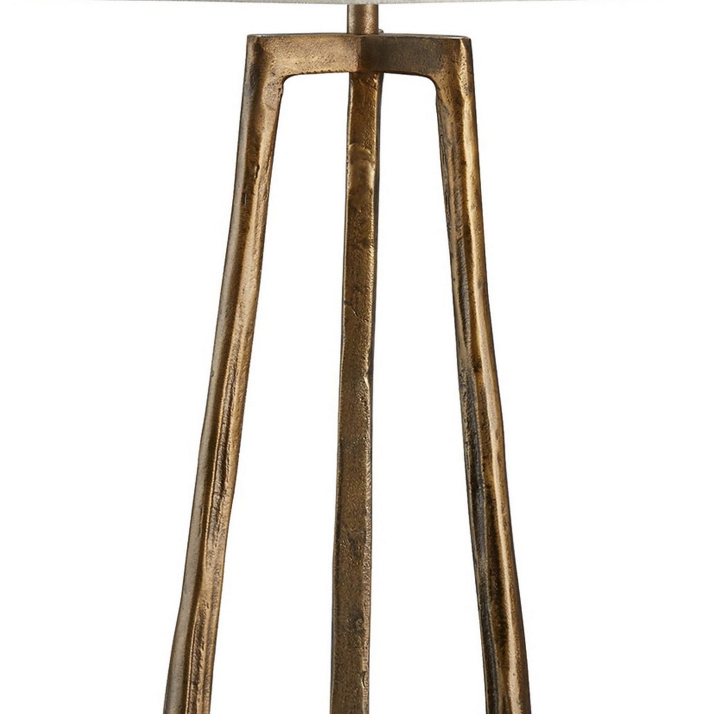 Nila 35 Inch Table Lamp Antique Brass Metal 3 Way Switch Drum Shade