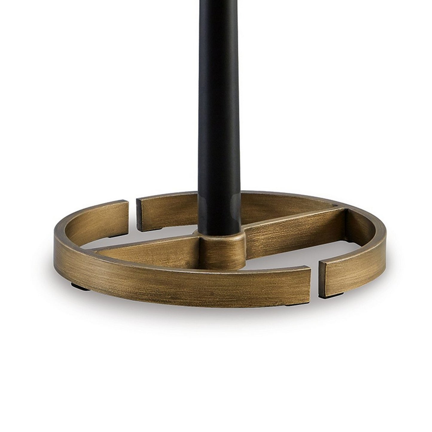 Kien 24 Inch Modern Table Lamp Black Metal Drum Shade Gold Toned Base