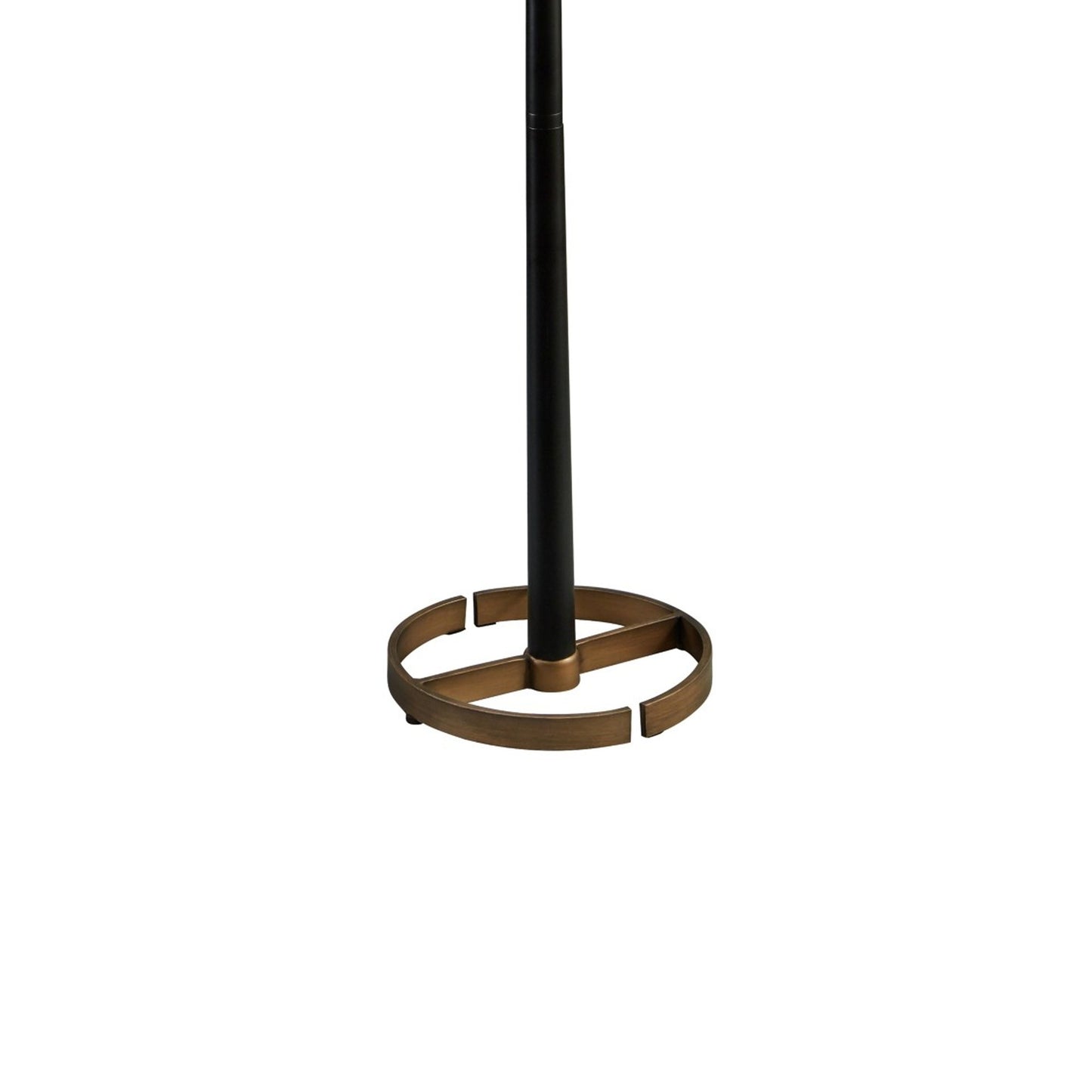 Kien 60 Inch Modern Floor Lamp Black Metal Drum Shaped Shade Gold Base