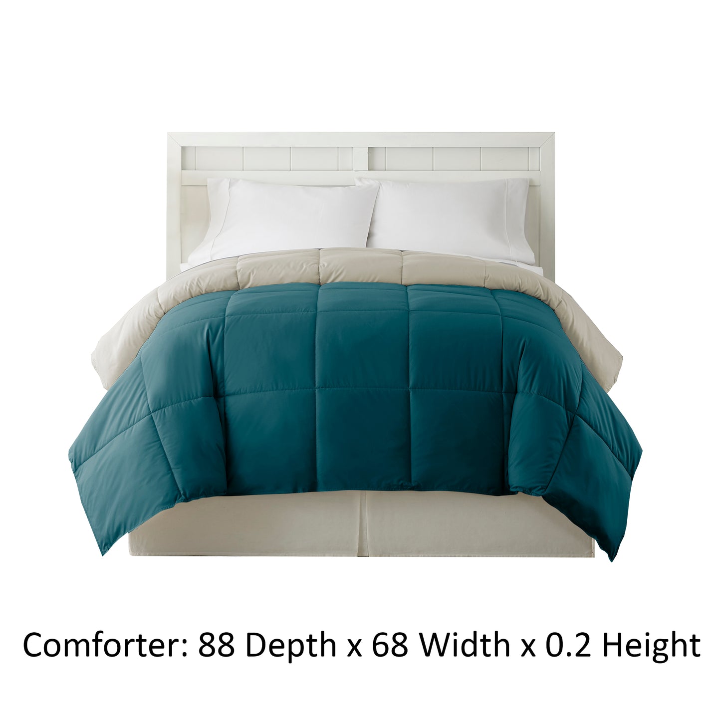 Genoa Twin Size Box Quilted Reversible Comforter The Urban Port Blue And Gray