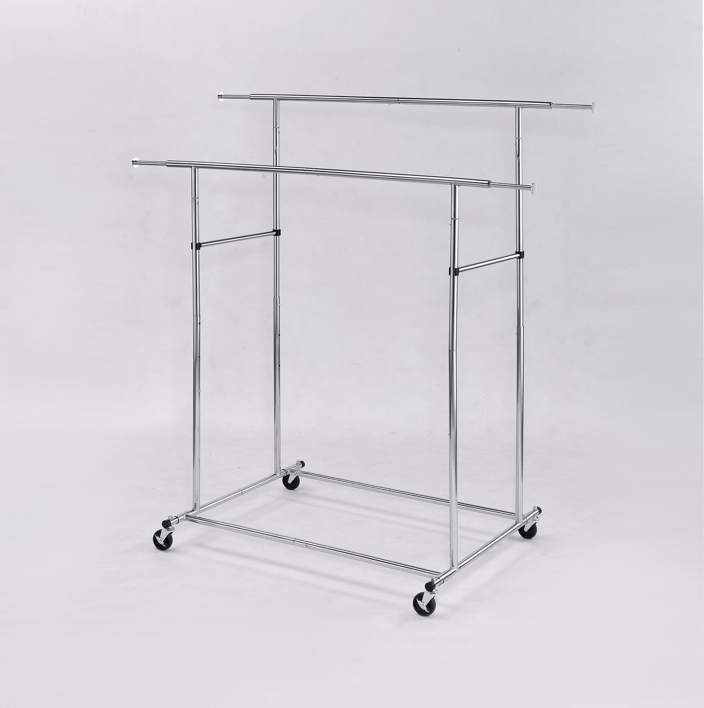 65" In Dual Bar Adjustable Industrial Garment Rack