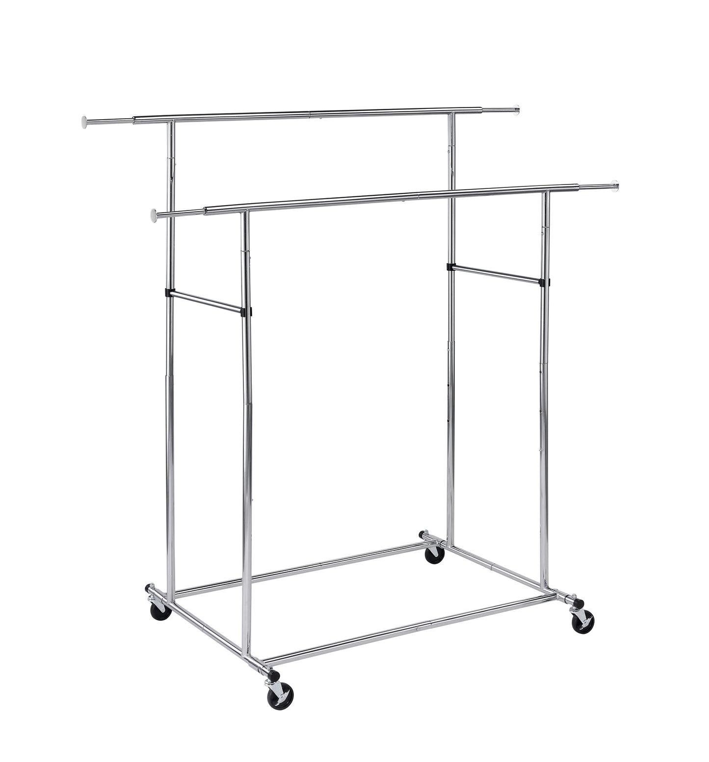 65" In Dual Bar Adjustable Industrial Garment Rack