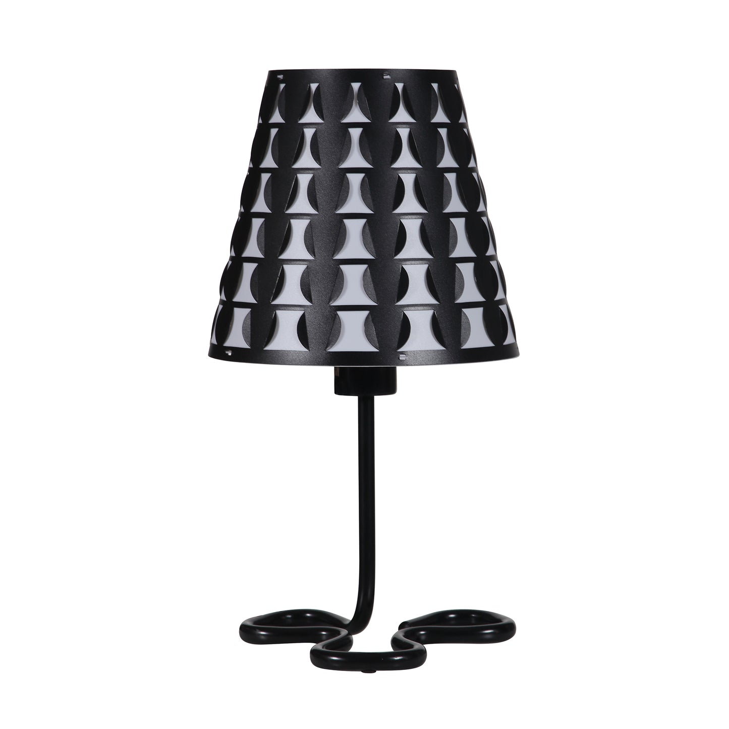 16" In Traci Black Geometric Metal Table Lamp
