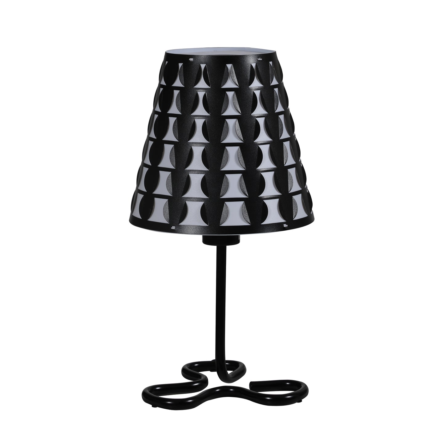 16" In Traci Black Geometric Metal Table Lamp