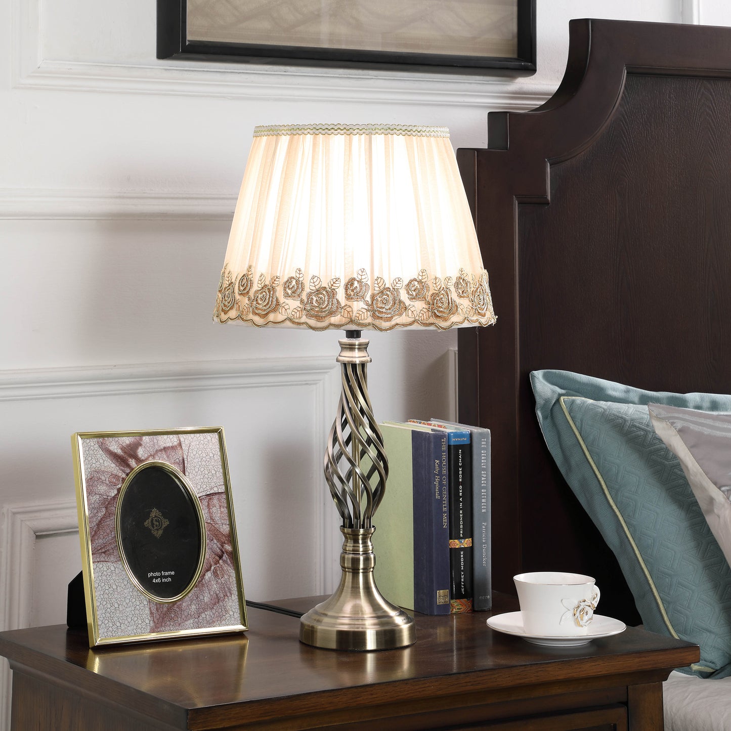 23.25" In Abbott Antique Brass Metal Scroll Table Lamp