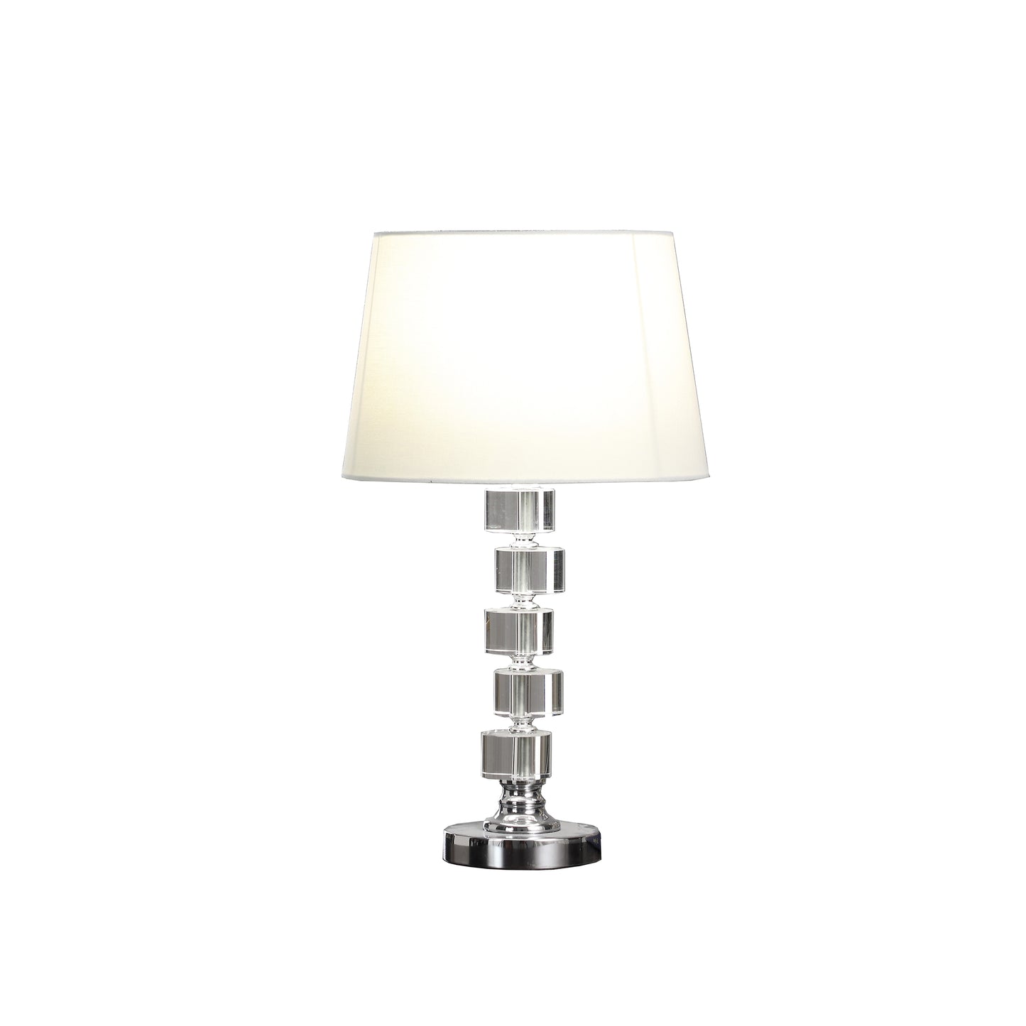20" In Adelaine 5 Crystal Round Stacked Cube Orbs Table Lamp