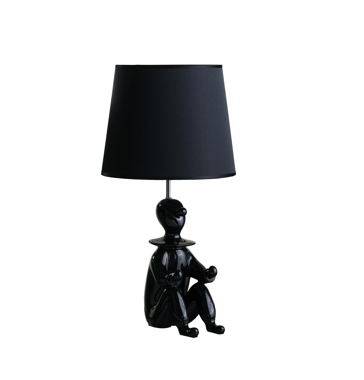 21.25" In Black Modern Clown Phone Holder Resin Table Lamp