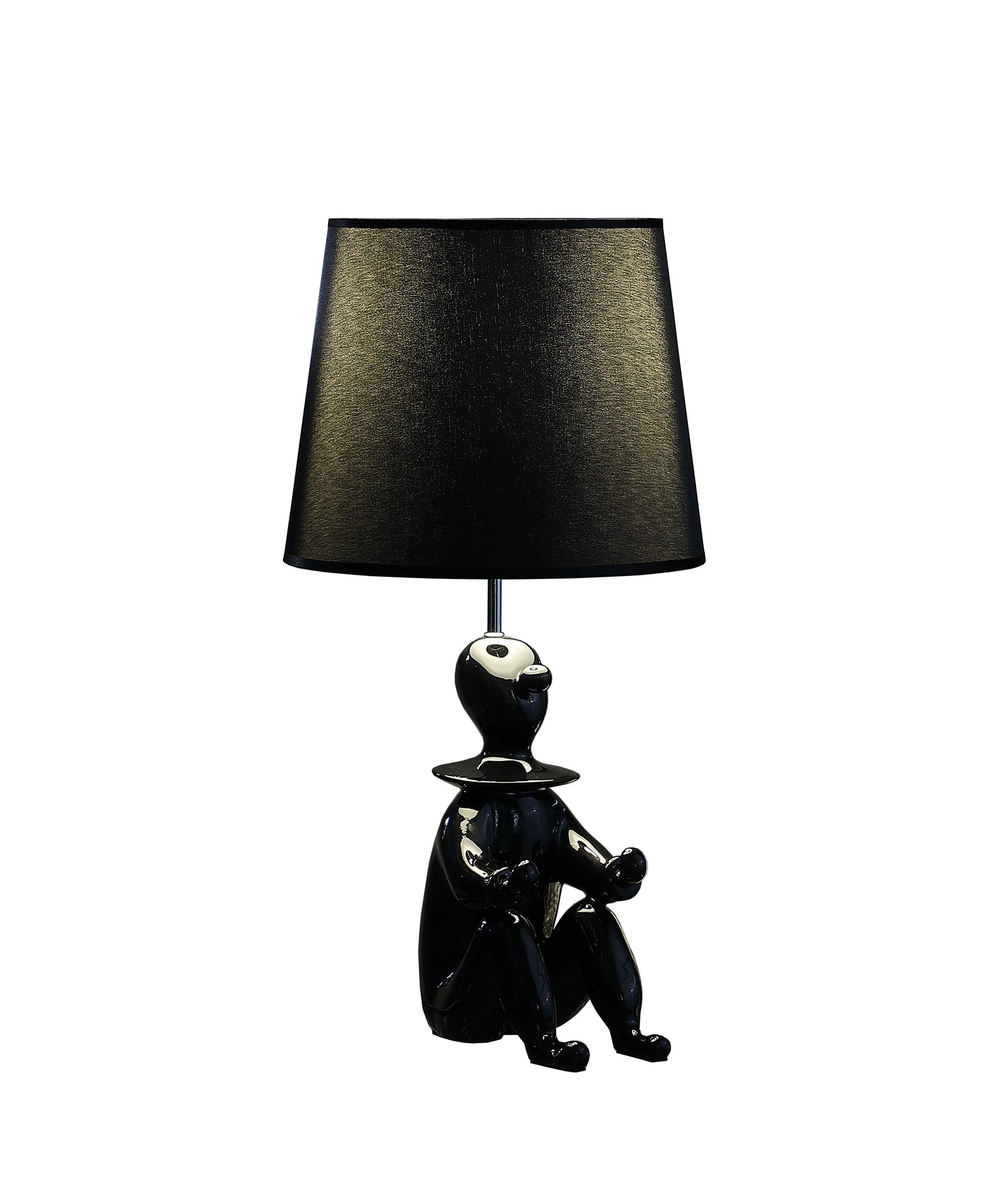 21.25" In Black Modern Clown Phone Holder Resin Table Lamp