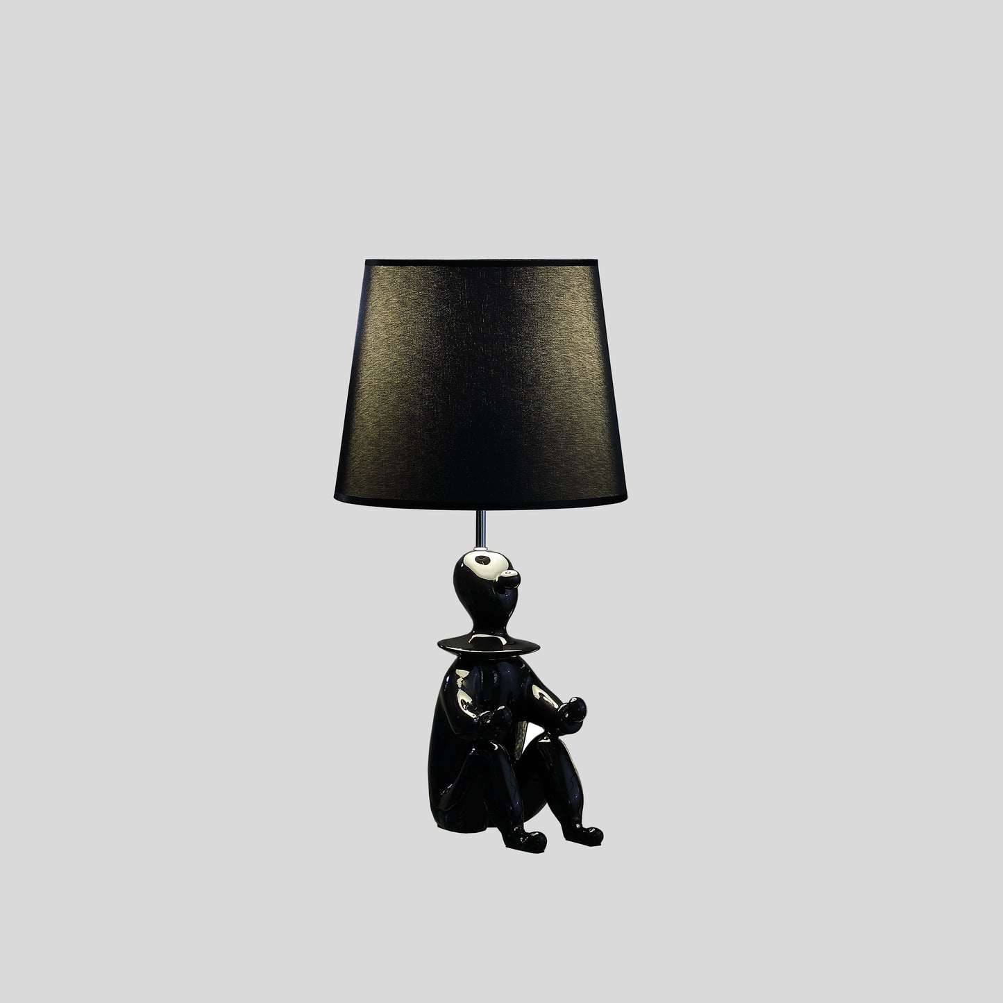 21.25" In Black Modern Clown Phone Holder Resin Table Lamp
