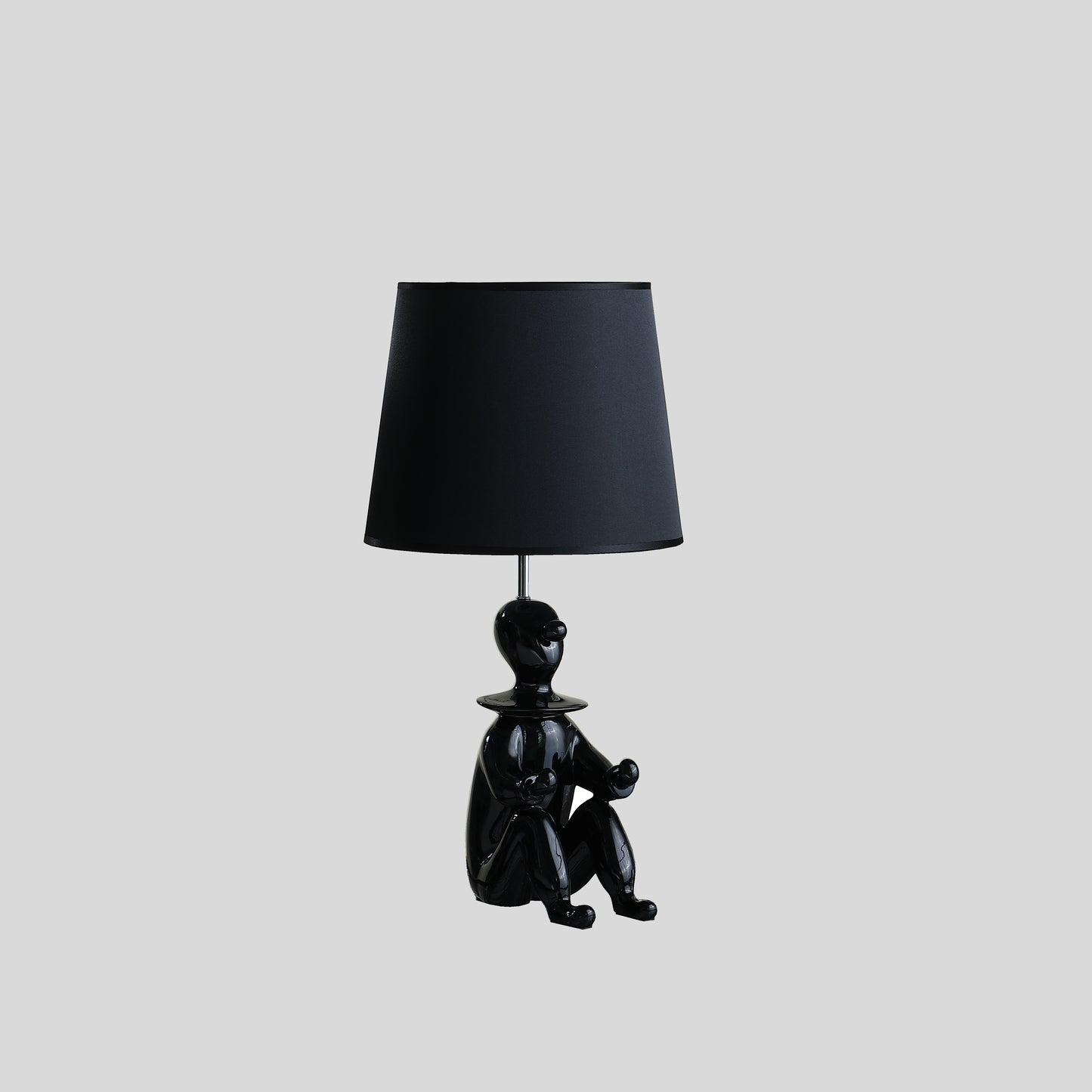 21.25" In Black Modern Clown Phone Holder Resin Table Lamp
