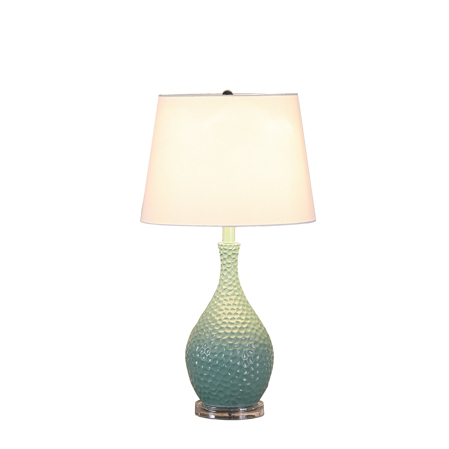 28" In Teal Telli Pebble Mid Century Resin Table Lamp