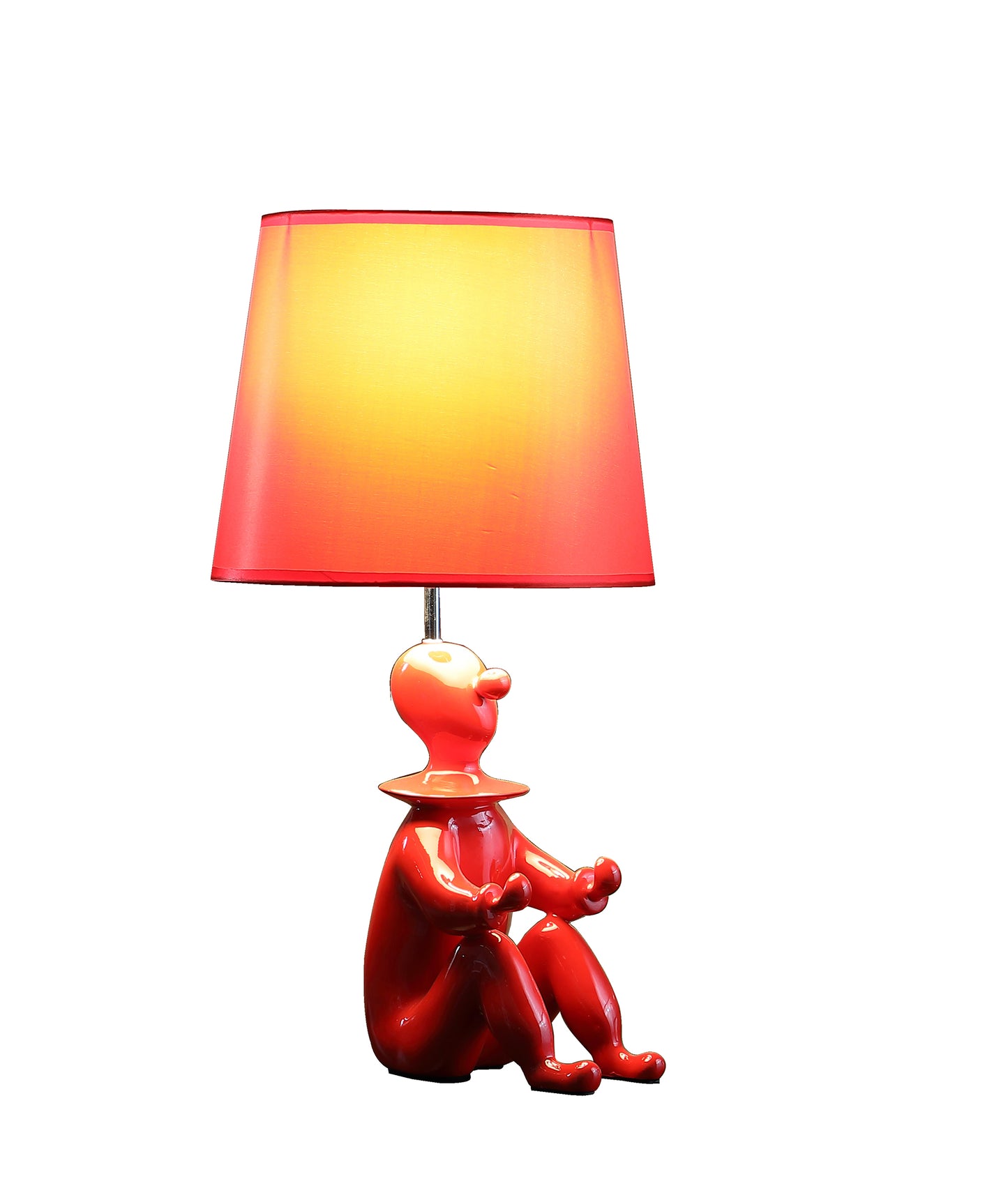 21.25" In Red Modern Clown Phone Holder Resin Table Lamp