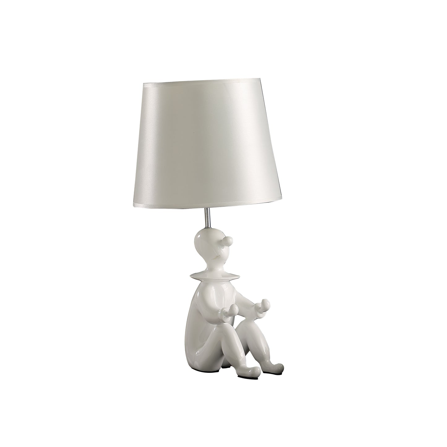 21.25" In White Modern Clown Phone Holder Resin Table Lamp